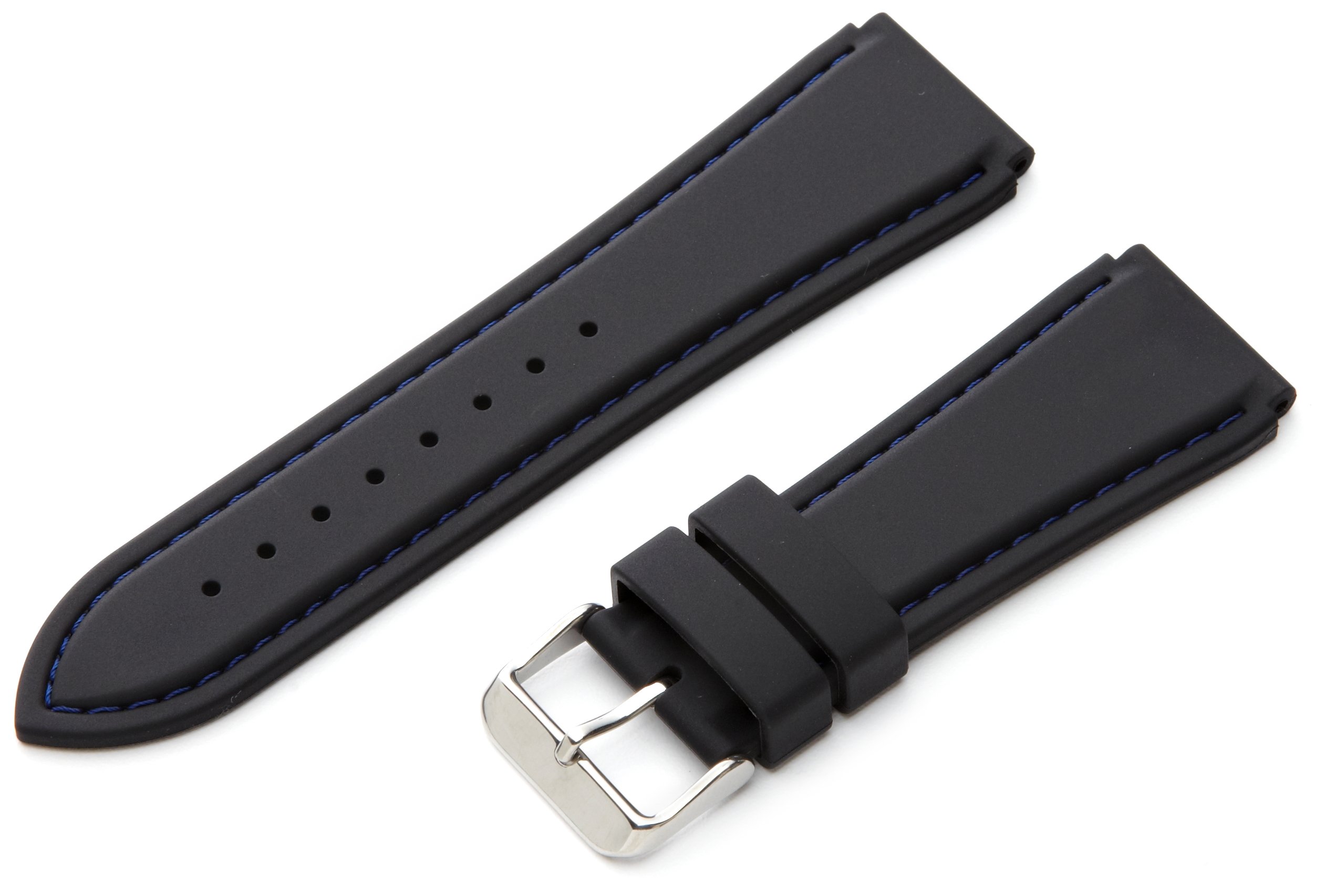 Hadley-Roma MS3345RF 180 Genuine Silicone Diver Watch Band for Men - Waterproof Sport Strap Replacement for Diving, Swimming & Outdoor Activities