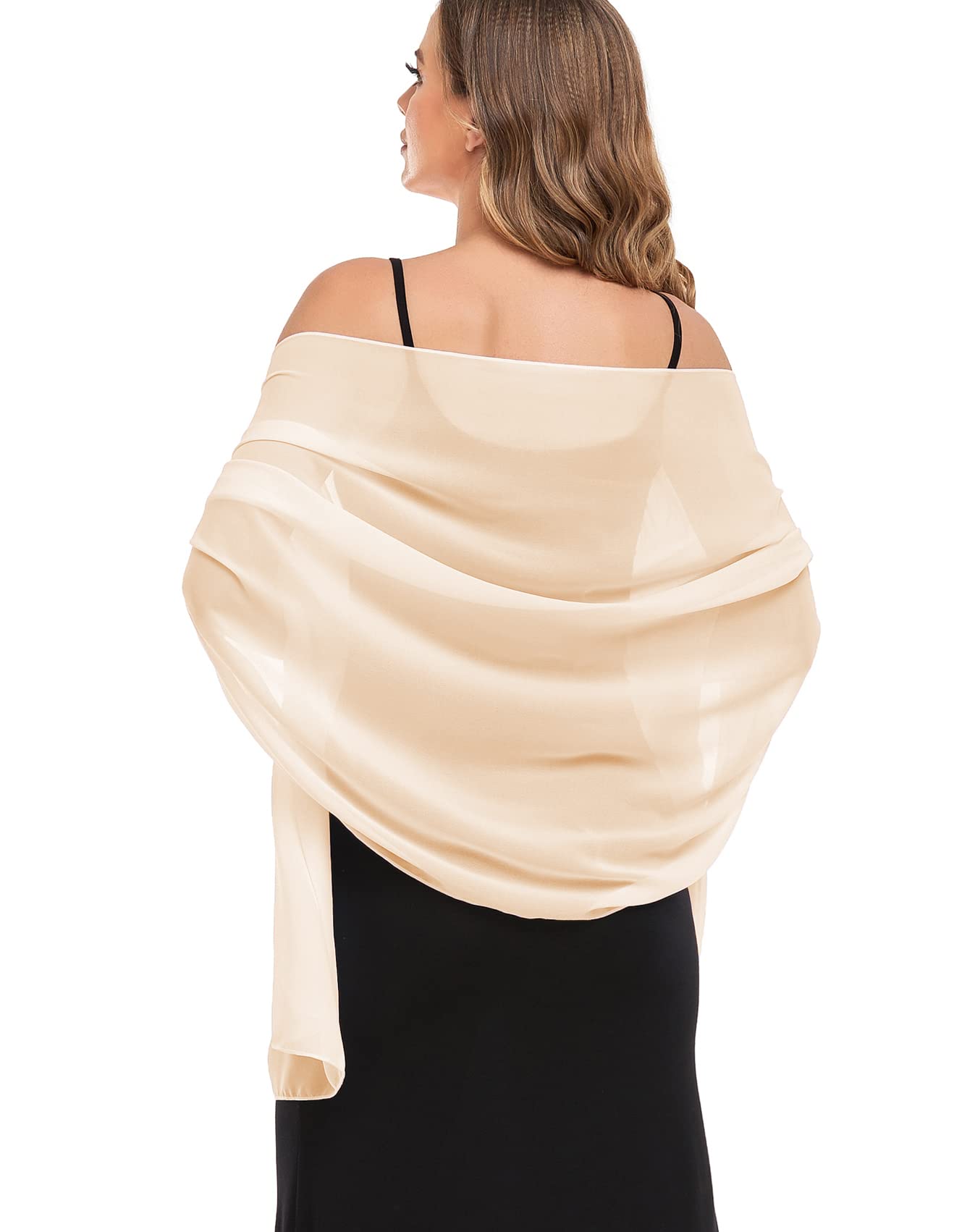 Elegant Sheer Chiffon Shawl Wrap for Women - Soft Silky Bridal Scarf for Wedding, Evening Dresses & Special Occasions