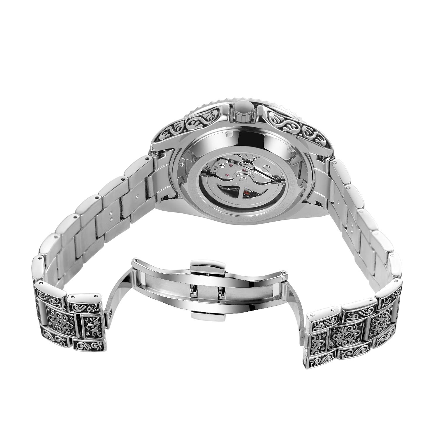 FORSINING Men's Skeleton Automatic Watch - Waterproof Self-Winding Mechanical Wristwatch with Engraved Design | Perfect for Business, Formal Events & Daily Wear