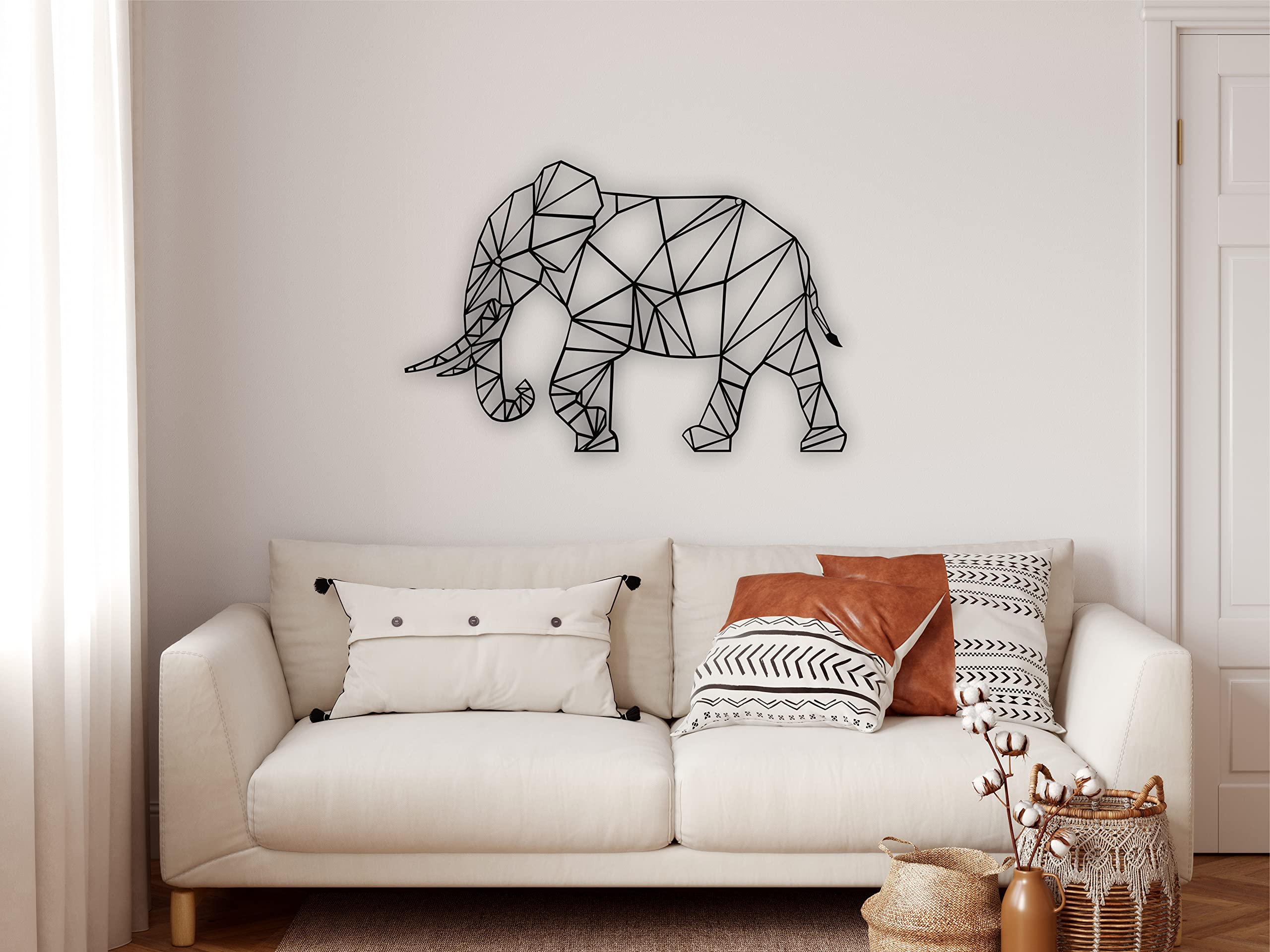 DEKADRON Geometric Metal Elephant Wall Art - Modern 46