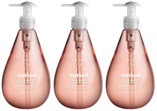 Method Gel Hand Wash, Pink Grapefruit Scent, 12 Ounce (3-Pack) - Refreshing & Moisturizing Hand Soap for Kitchen, Bathroom & Office Use