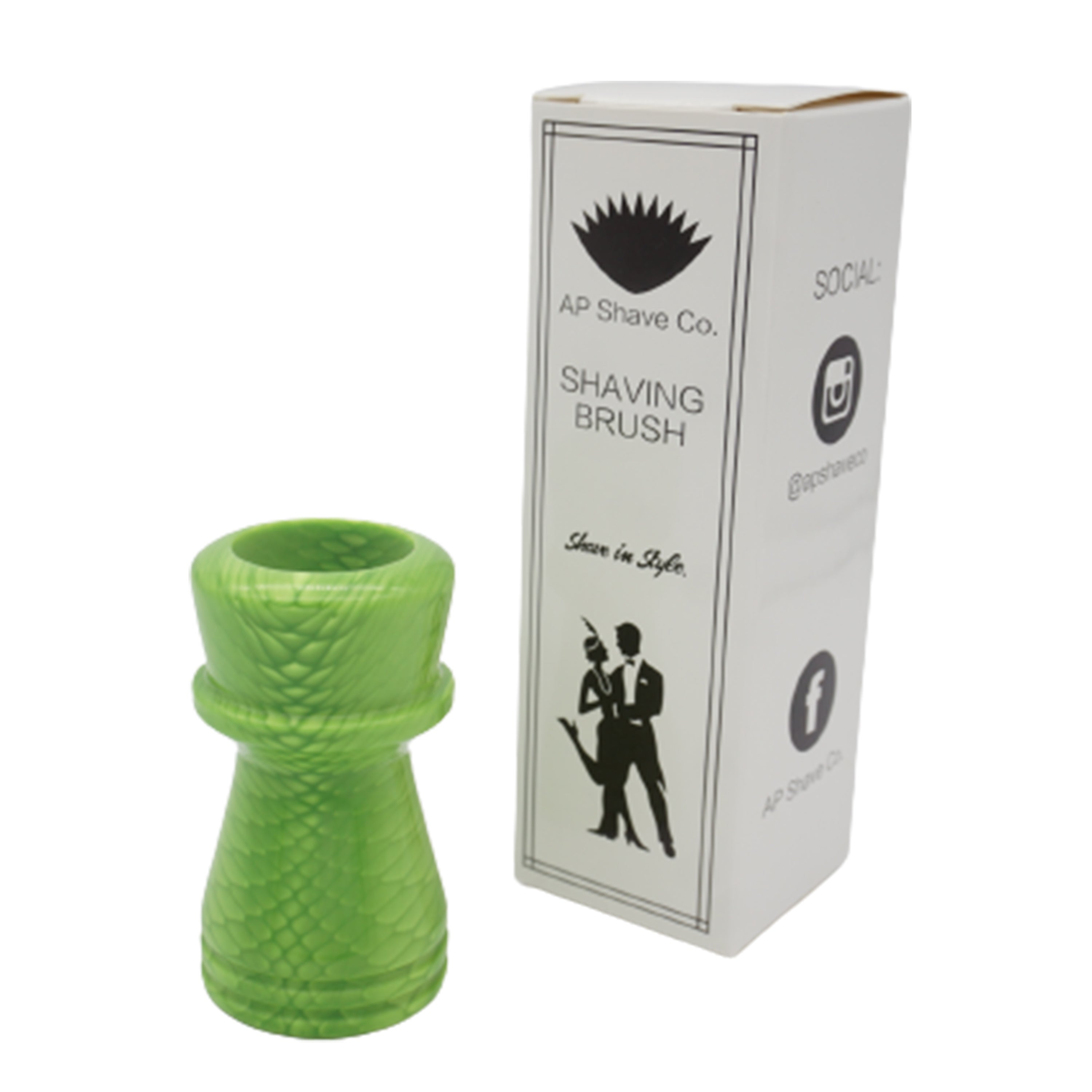 Premium Green Snakeskin Handmade Shaving Brush Handle - Fits 24mm & 26mm Knots - Perfect for Wet Shaving & Grooming Gifts for Men