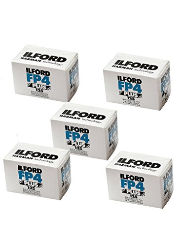Ilford FP4 Plus 125 Black & White Film 35mm 36 Exposures - 5 Pack for Professional Photography & Street Shooting