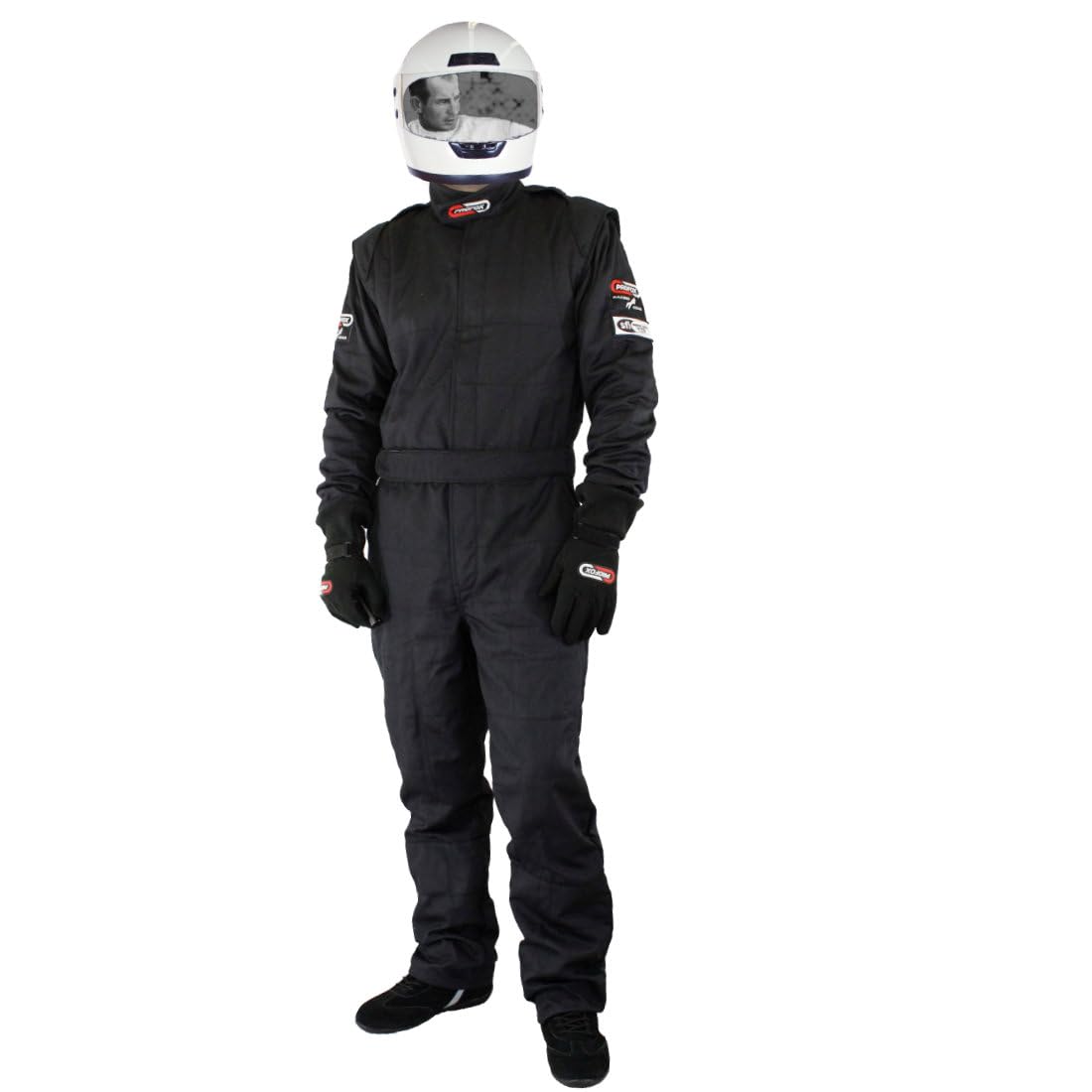 PROFOX-101 SFI 3.2A/1 Certified One-Piece Auto Racing Fire Suit - Flame Resistant, Black (Size SML) - Perfect for Drag Racing, Track Days & Motorsport Events