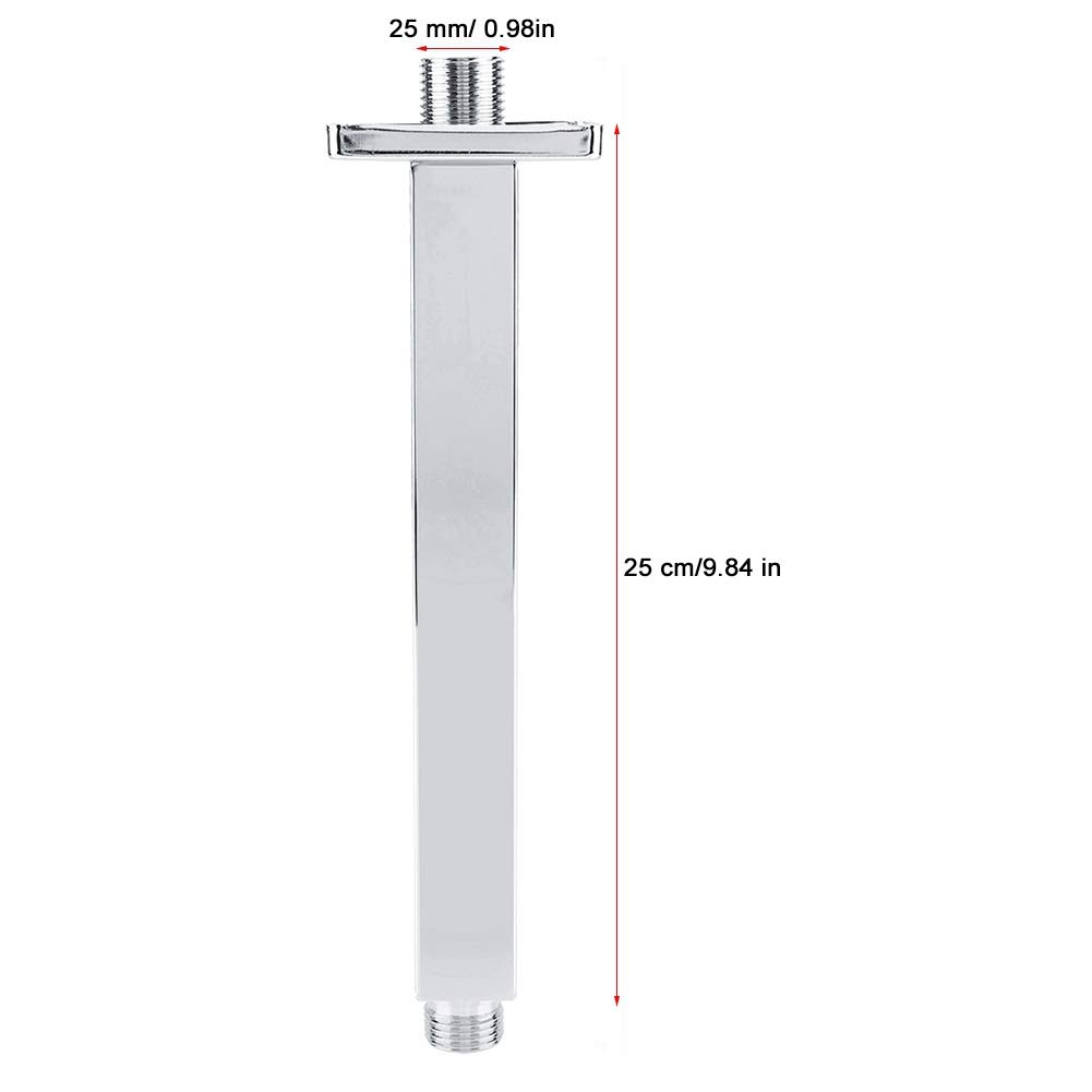 TOPINCN 10-Inch Stainless Steel Shower Arm Extension - Wall Mount Ceiling Shower Pipe for Bathroom, Long Shower Head Extension Arm - Perfect for Modern Bathroom Renovations & Spa-Like Shower Experiences