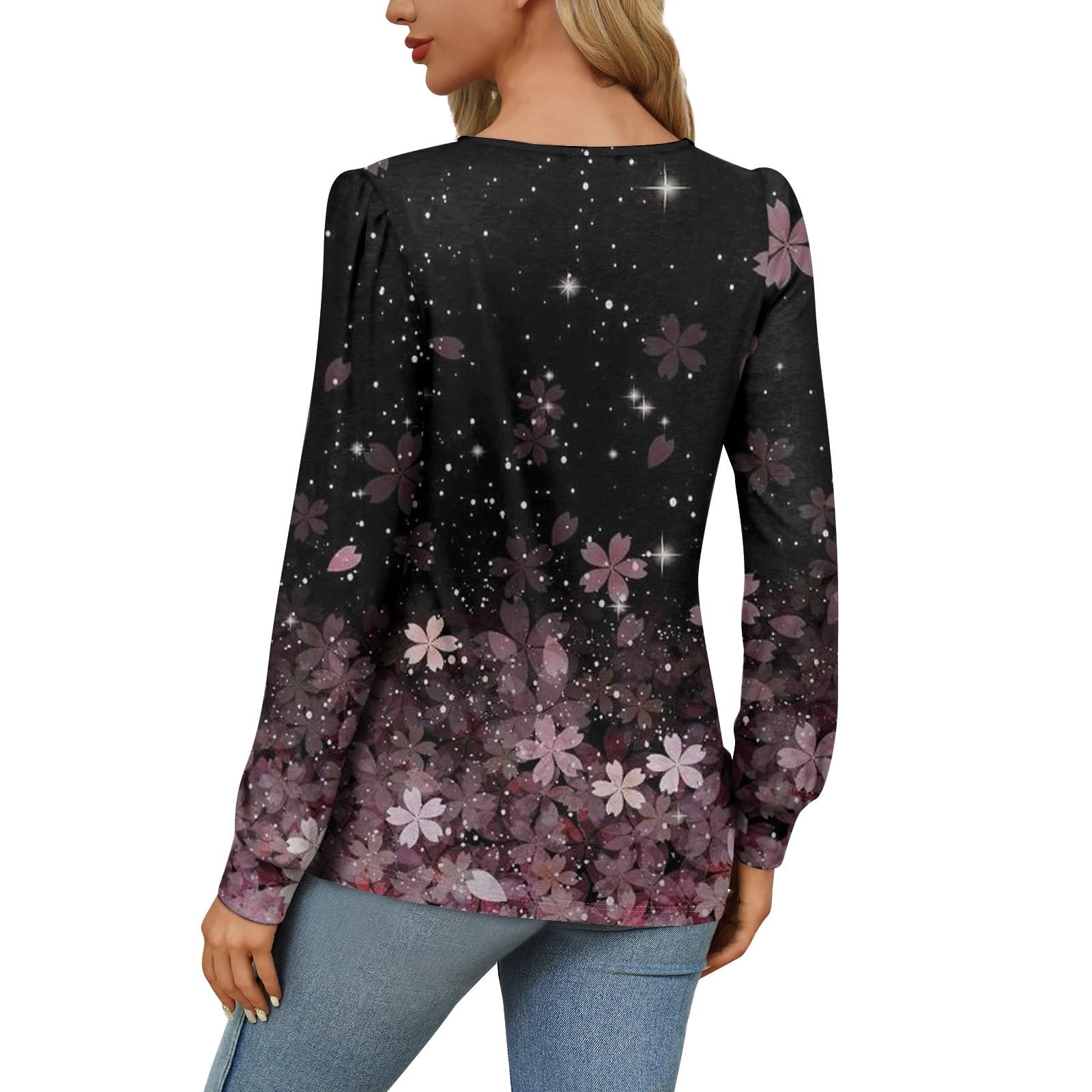 ZEFOTIM Women's Long Sleeve Tunic Blouse - Floral & Striped Vintage Style Flowy Top for Fall 2024 Fashion | Casual Wear, Office Outfits & Date Night Looks