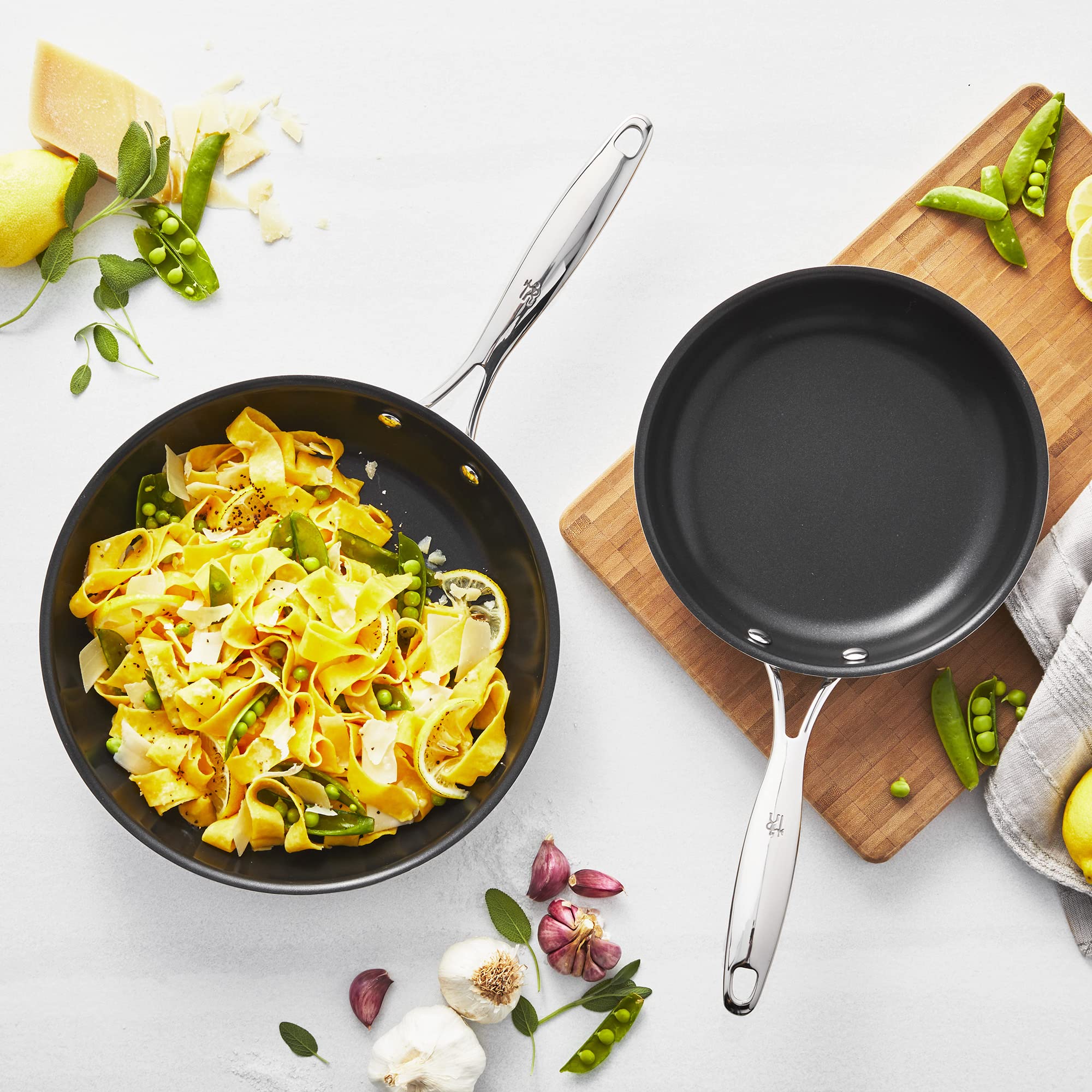 HENCKELS Clad Impulse 2-Piece Nonstick Cookware Set - Stainless Steel Frying Pans with 3-Ply Clad Construction, Mirror Finish, Dishwasher & Oven Safe, Induction Compatible, PFOA-Free Nonstick Coating - Perfect for Sautéing, Frying & Baking at Home