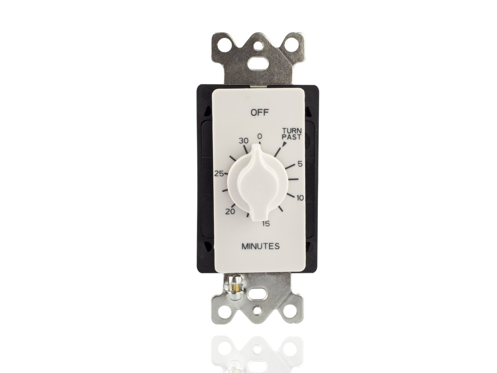 TORK A530MW 30-Minute Spring-Wound In-Wall Timer Switch - White Faceplate for Automatic Fan & Light Control - Perfect for Bathrooms, Kitchens & Home Automation