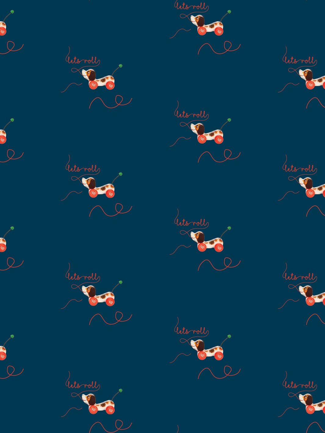 Fisher Price™ 'Let's Roll' Navy Blue Wallpaper - Perfect for Kids' Rooms, Nurseries & Play Areas
