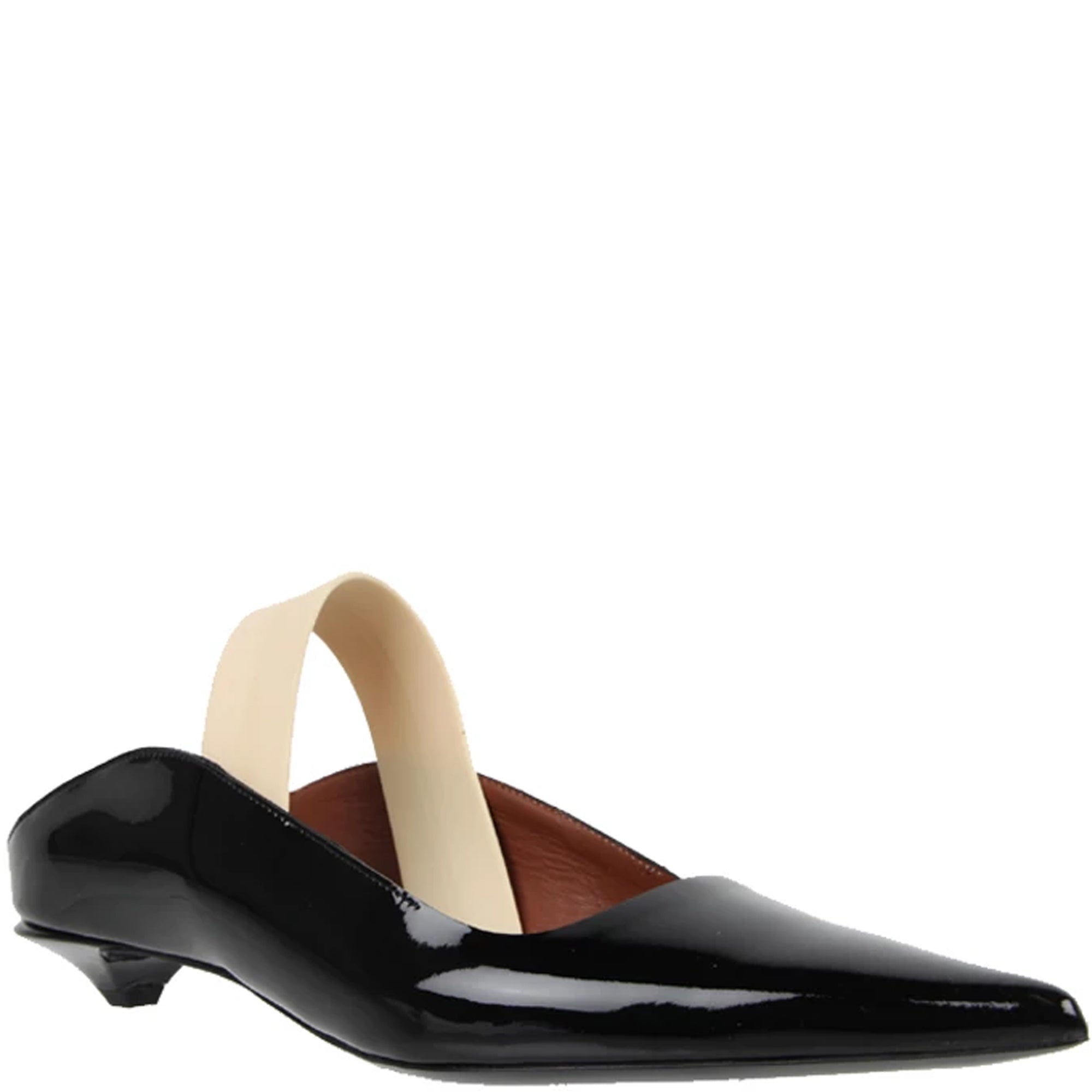 Women's Slingback Wave Pump Patent Leather Heels - Comfortable Black Dress Shoes for Work, Party & Evening Wear