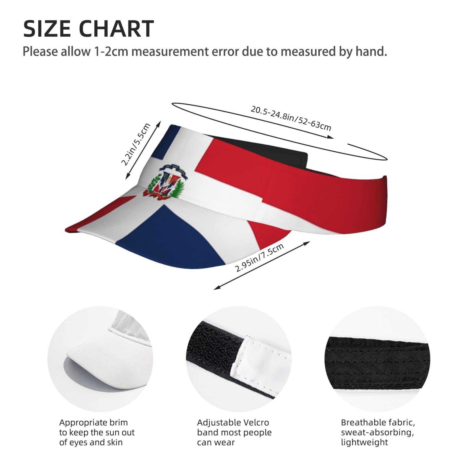 Stylish American Flag Sun Visor Hat for Men & Women - UV Protection Sports Cap with Adjustable Strap - Perfect for Beach, Golf, Running and Outdoor Activities