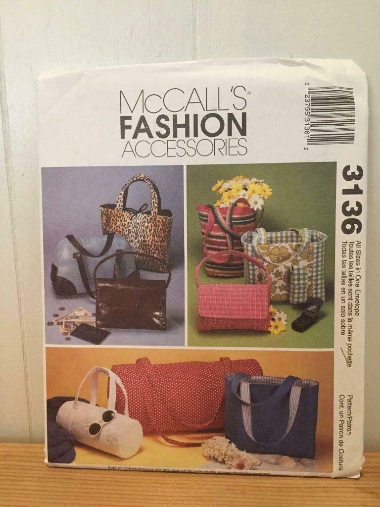 McCall's 3136 Sewing Pattern - Create 8 Stylish Handbags (Out of Print) | DIY Fashion Accessories for Women, Gift for Crafters, Perfect for Home Sewing Projects