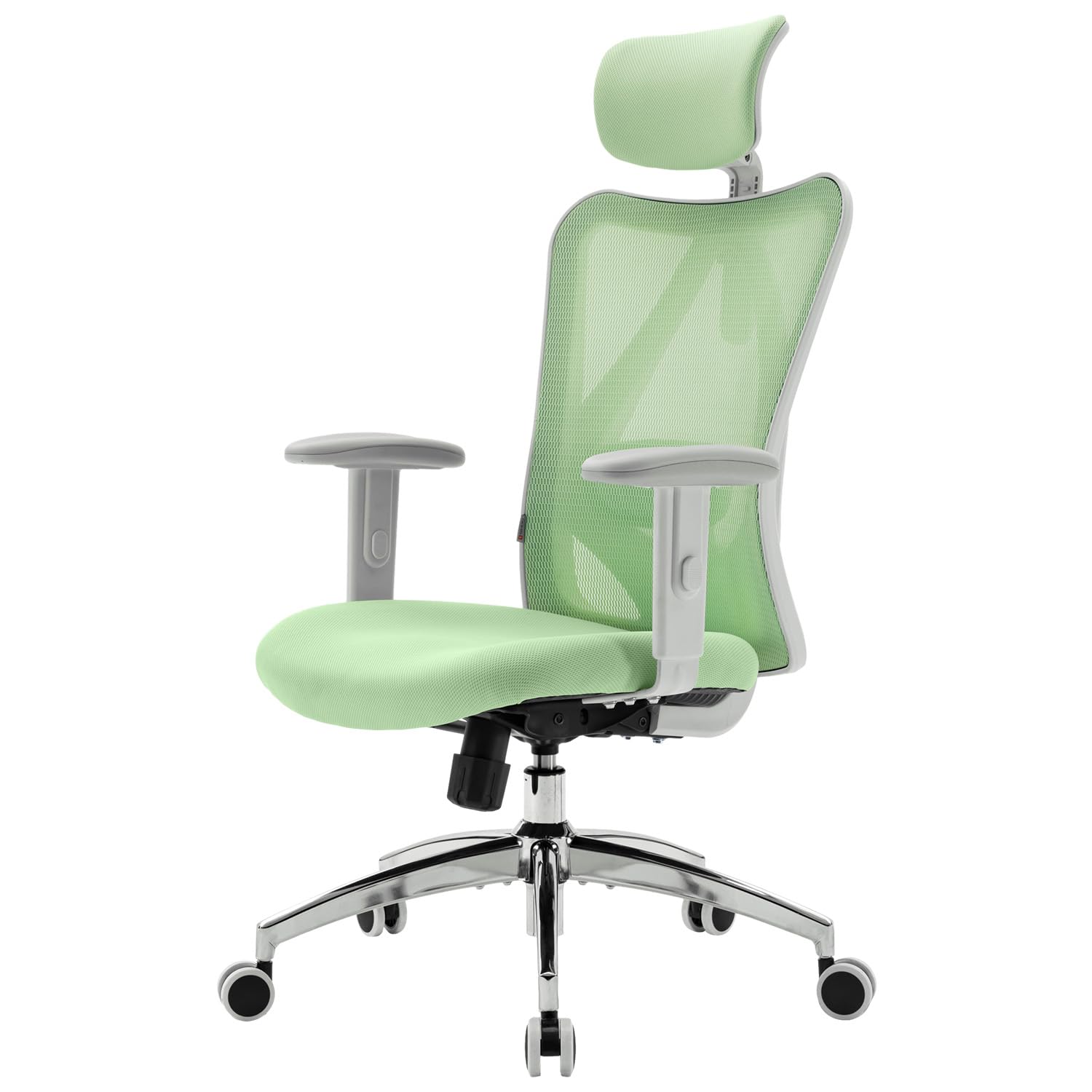 SIHOO M18 Ergonomic Office Chair - Adjustable Headrest & Lumbar Support, High Back Executive Swivel Chair for Home Office & Gaming, Light Green - Perfect for Long Work Hours & Comfortable Workspace Setup