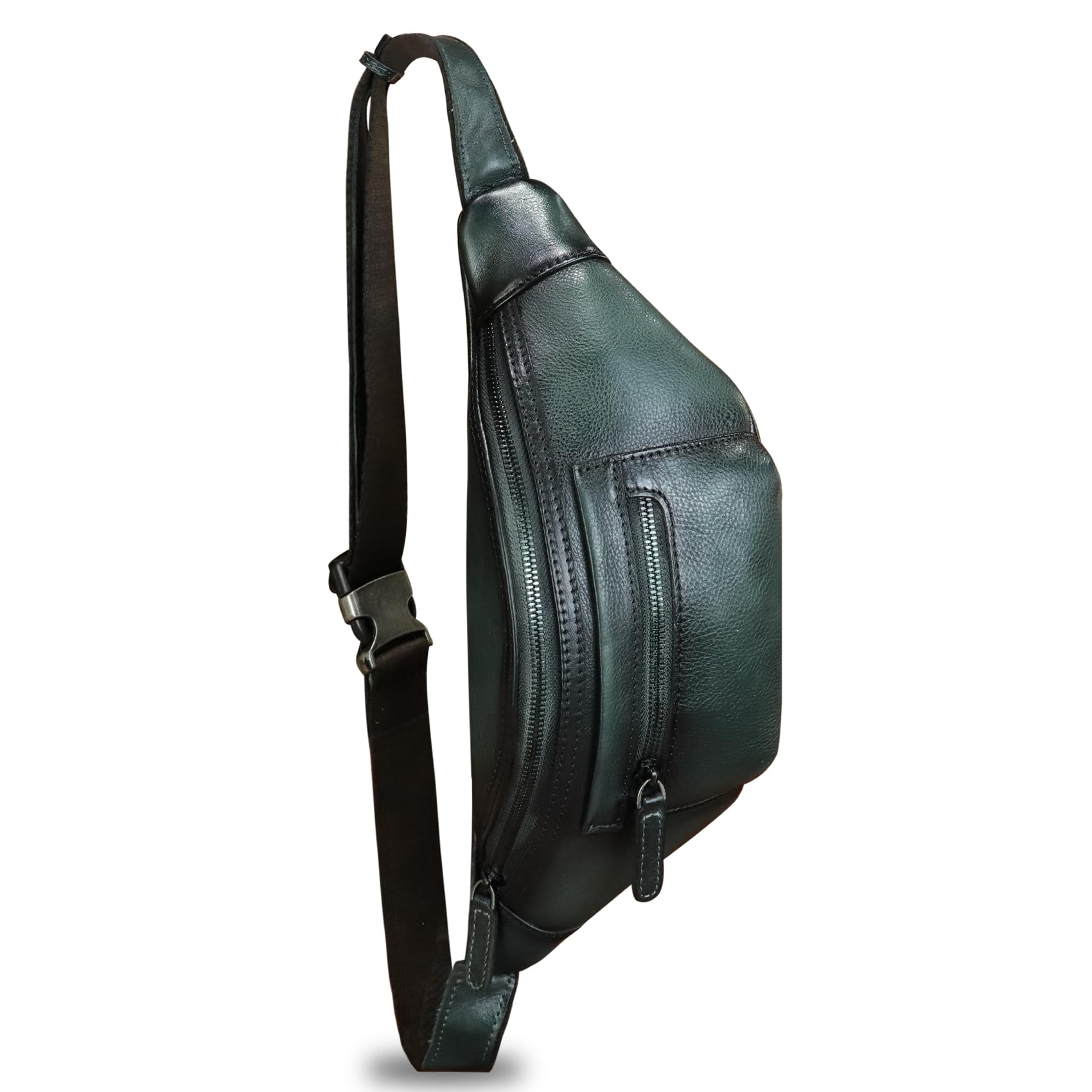 Vintage Genuine Leather Fanny Pack for Men & Women - Handmade Leather Waist Bag, Sling Backpack, Crossbody Purse (Dark Grey) | Perfect for Travel, Hiking & Everyday Use