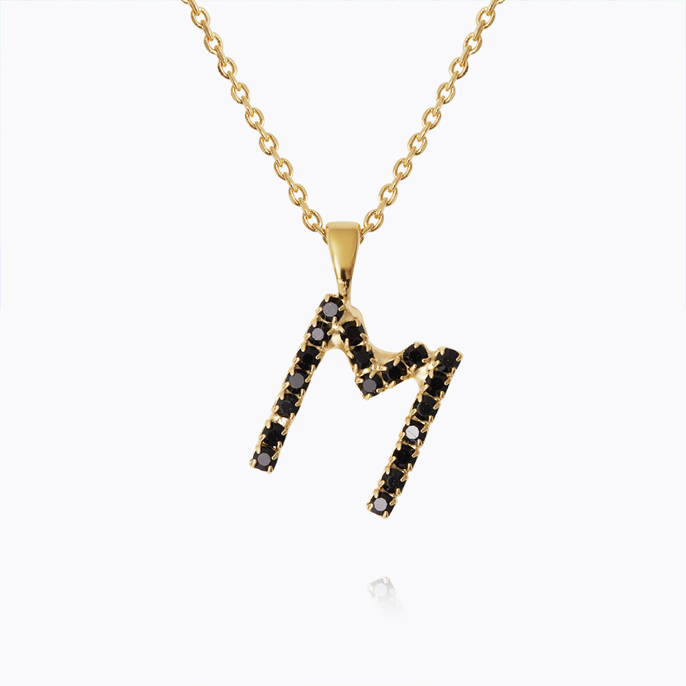 Personalized Mini Letter Necklace - Black Gold Pendant for Women | Custom Initial Necklace Jewelry Gift for Her | Perfect for Birthdays, Anniversaries & Everyday Wear