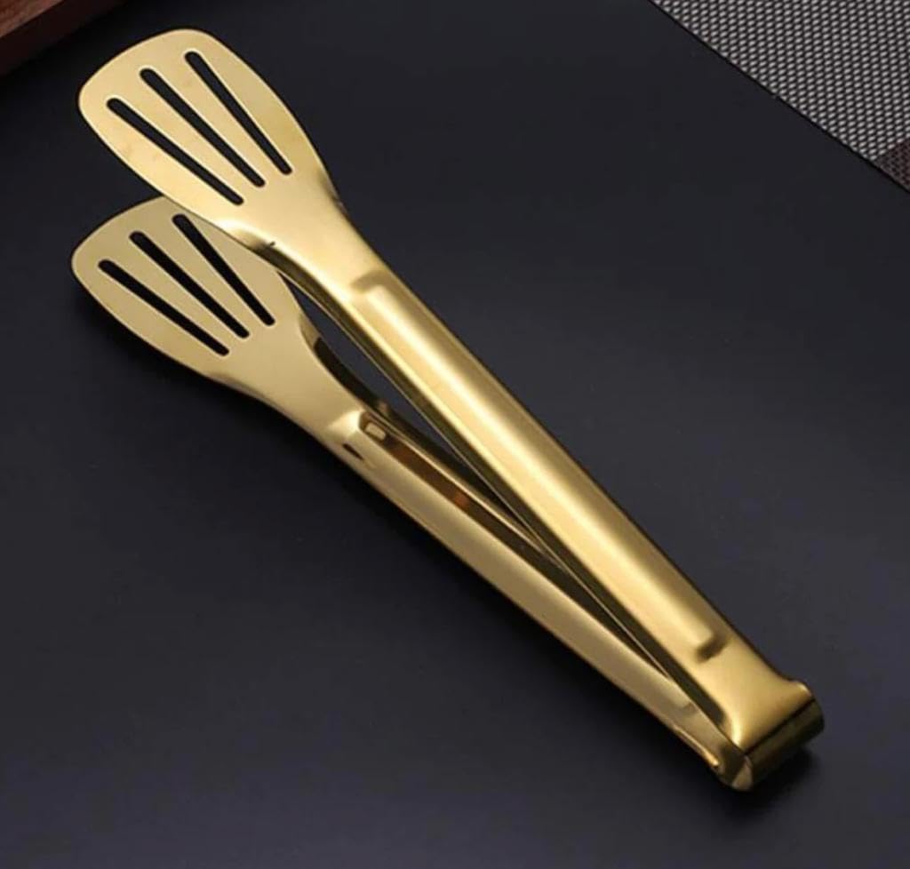 Winning Star Premium Stainless Steel Kitchen Tongs - 25cm Heavy Duty BBQ, Salad, Cooking, Grilling Utensils for Frying, Pastry, Sandwich Making & Toast Handling - Ideal for Restaurants, Catering & Home Kitchen Use