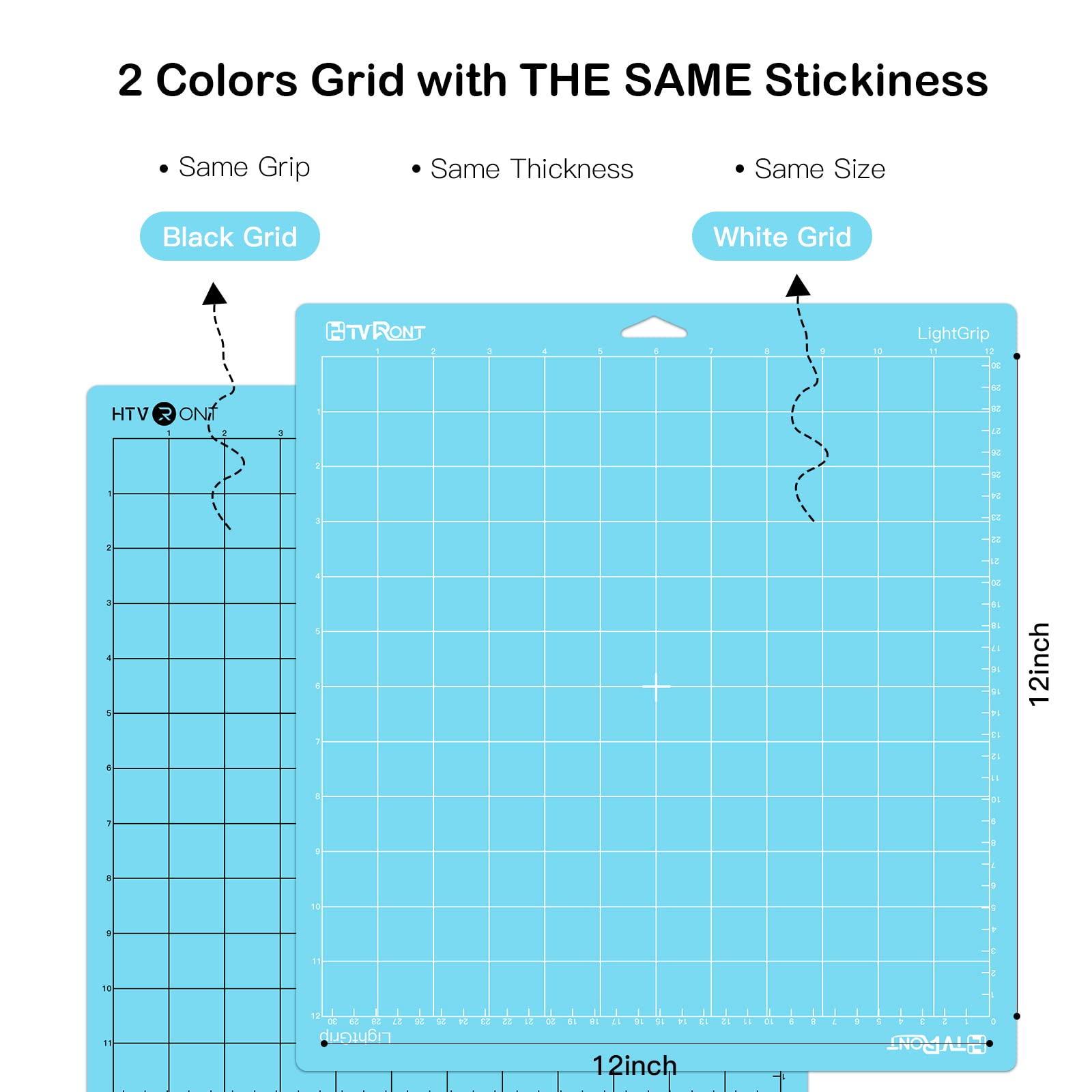 HTVRONT 6 Pack Light Grip Cutting Mats 12x12 Inch - Compatible with Cricut Maker 3, Maker, Explore 3, Air 2, Air & One - Self-Healing Sticky Quilting Mats Replacement Accessories for DIY Crafts, Scrapbooking & Vinyl Cutting Projects