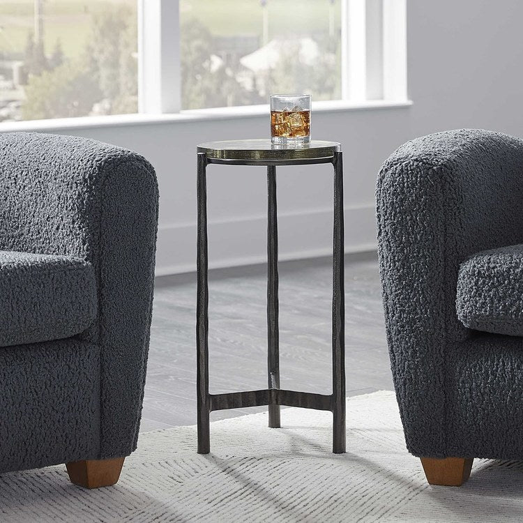 12 x 23 Inch Gunmetal Accent Table - Modern Side Table for Living Room, Bedroom & Office - Small End Table with Durable Metal Frame