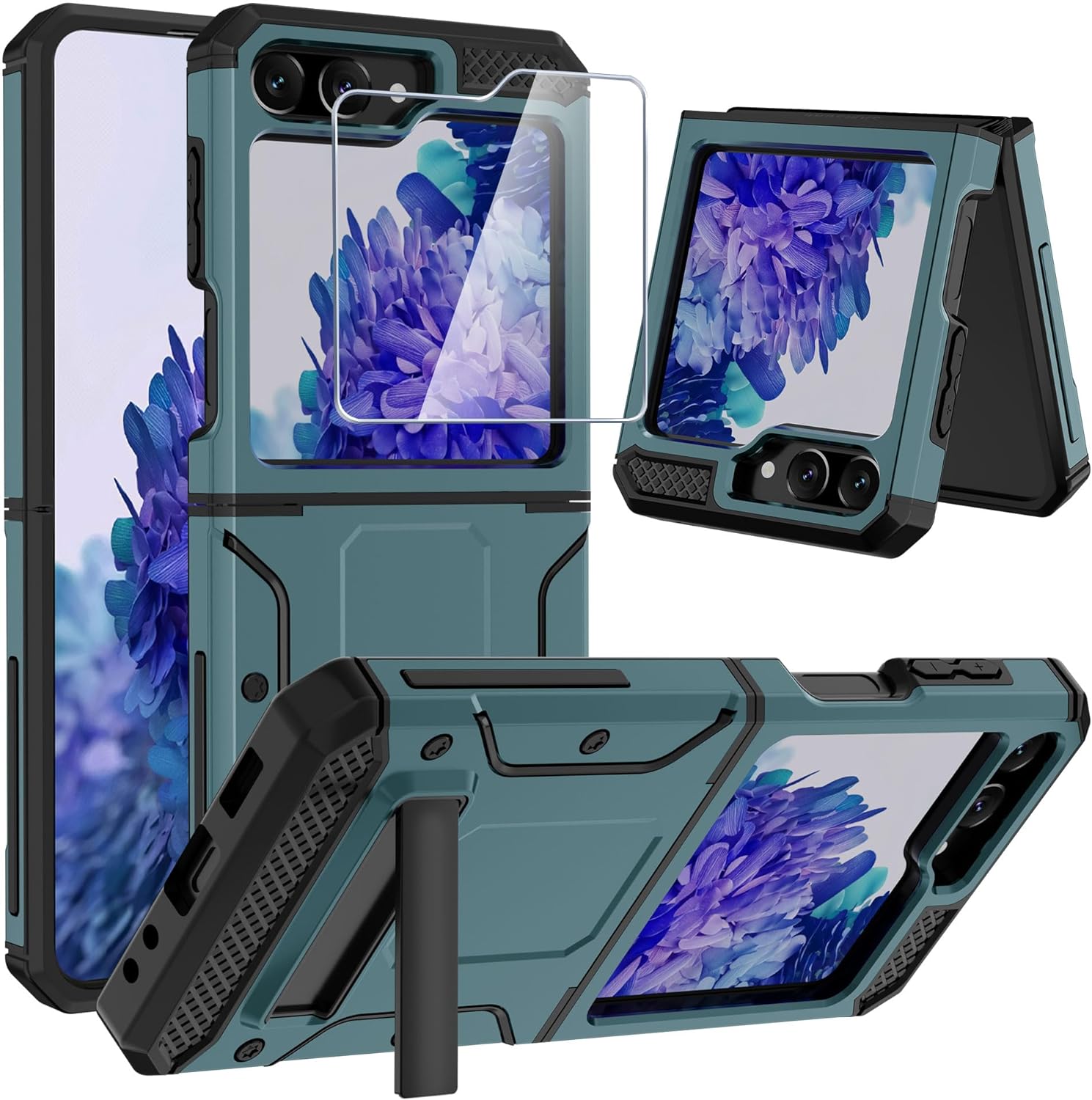Samsung Galaxy Z Flip 5 Camera Screen Protector & Protective Case - Black | Scratch-Resistant Cover for Foldable Phone | Perfect for Travel, Work & Everyday Use