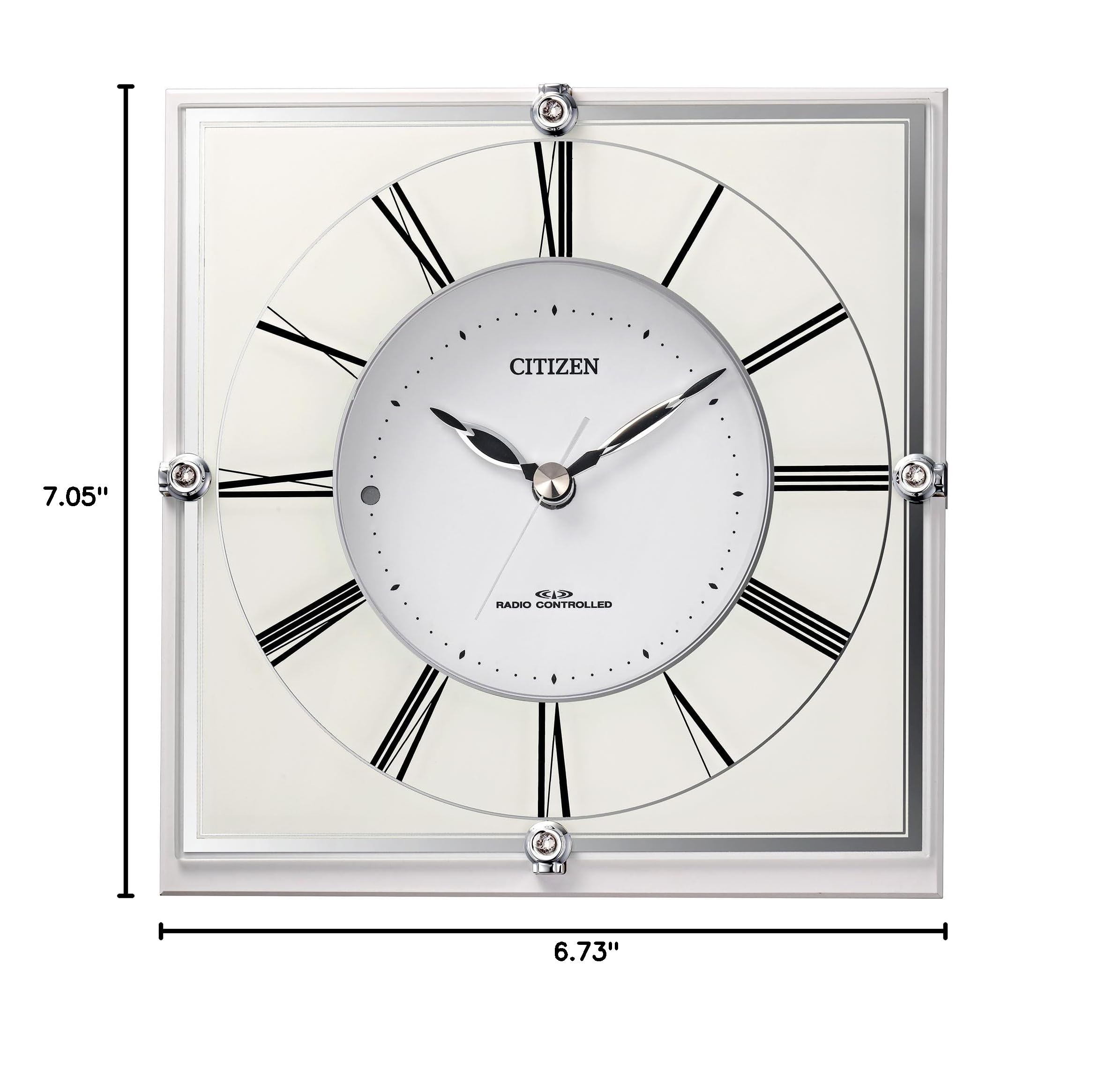 Rhythm Citizen 4RY707-003 Wooden Analog Wall Clock with Radio - White Marriage 707 - Perfect for Bedroom, Living Room & Office Decor