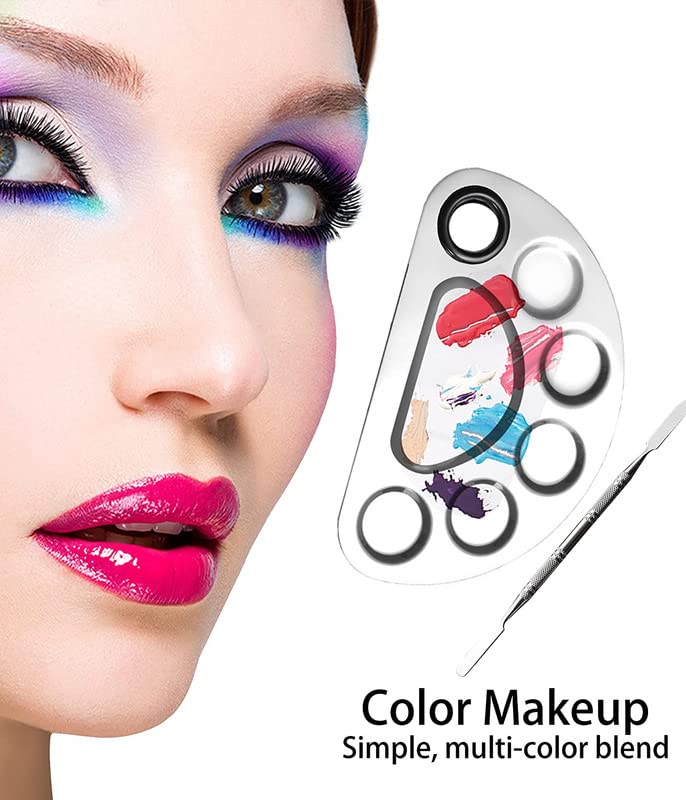 FAMEZA 2-Piece Stainless Steel Makeup Palette Set - Professional Artist Mixing Palette for Foundation, Eyeshadow, Blush & Lip Gloss - Perfect for Makeup Artists, Nail Art & Beauty Enthusiasts - Ideal for Salon, Home & Travel Use