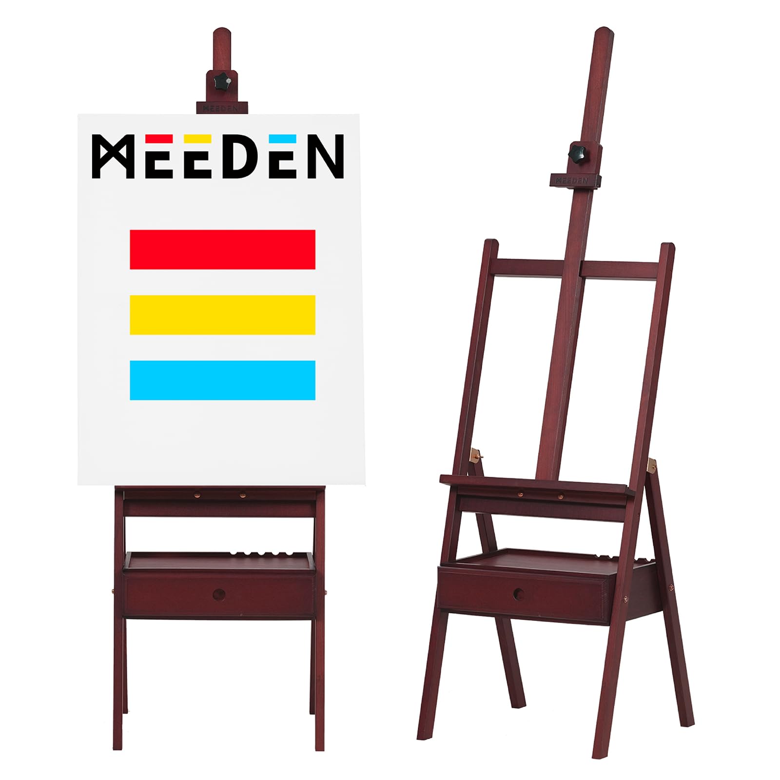 MEEDEN Adjustable Wooden H-Frame Easel Stand with Storage Drawer (60