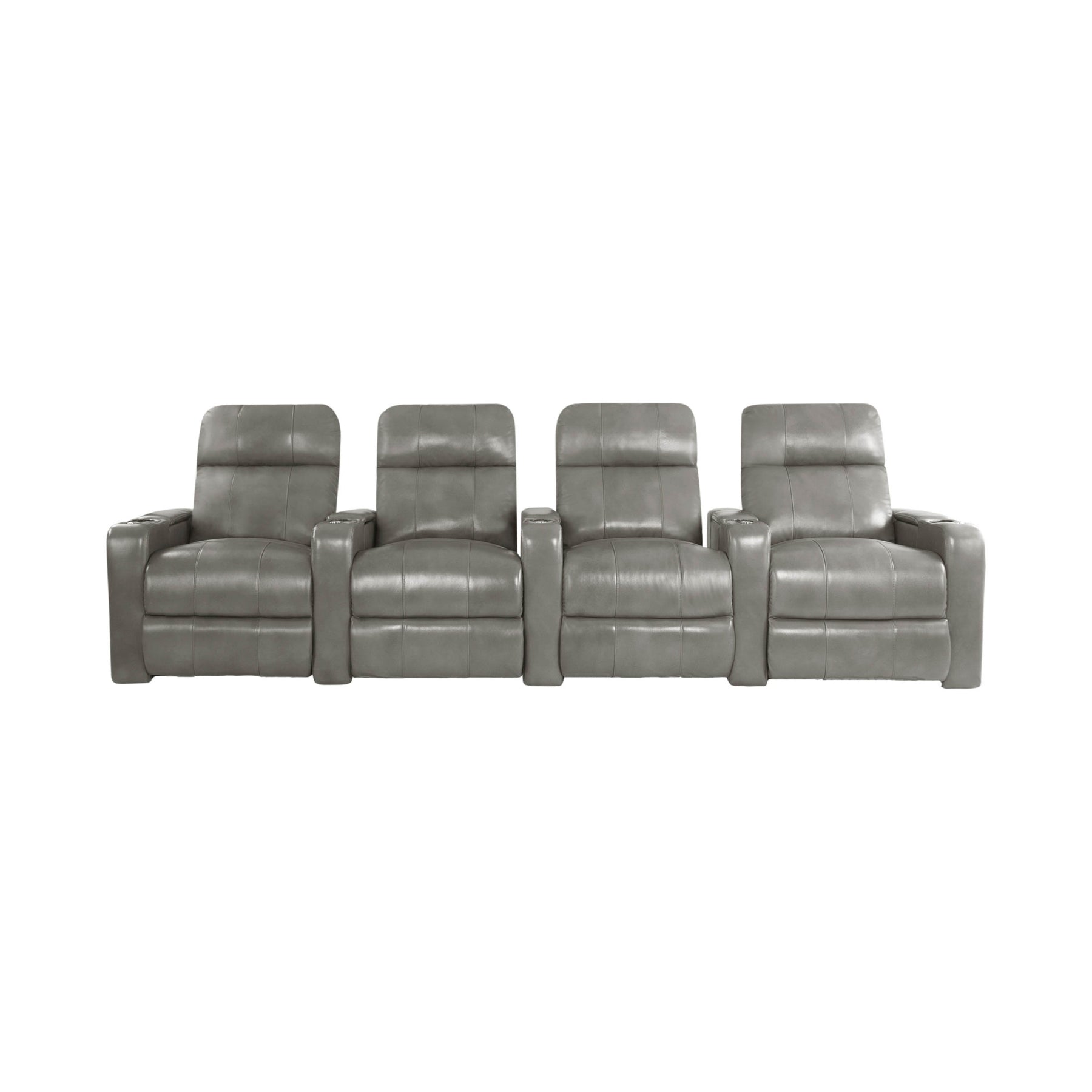 RowOne 4-Piece Recliner Set - Ultra Soft Fabric Sectional Sofa with Cup Holders and USB Ports | Perfect for Living Room, Home Theater, and Family Gatherings