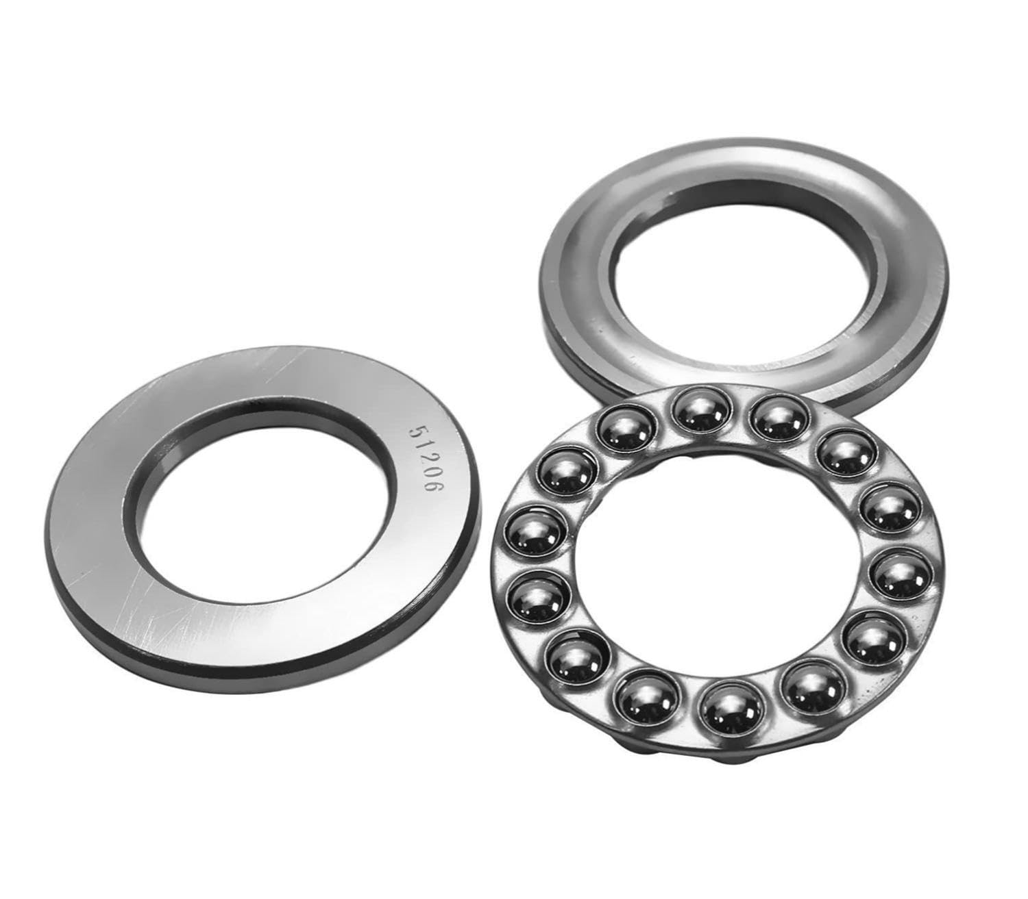DEEG 2 Pack 51206 Thrust Ball Bearing 30x52x16mm High Temperature Bearing Steel with Washer - Replacement for Meat Grinder, Food Processing Equipment, Industrial Machinery & Automotive Applications