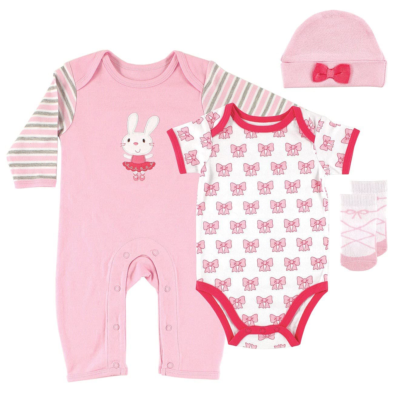 Hudson Baby 4-Piece Girl's Clothing Set for Newborns & Infants