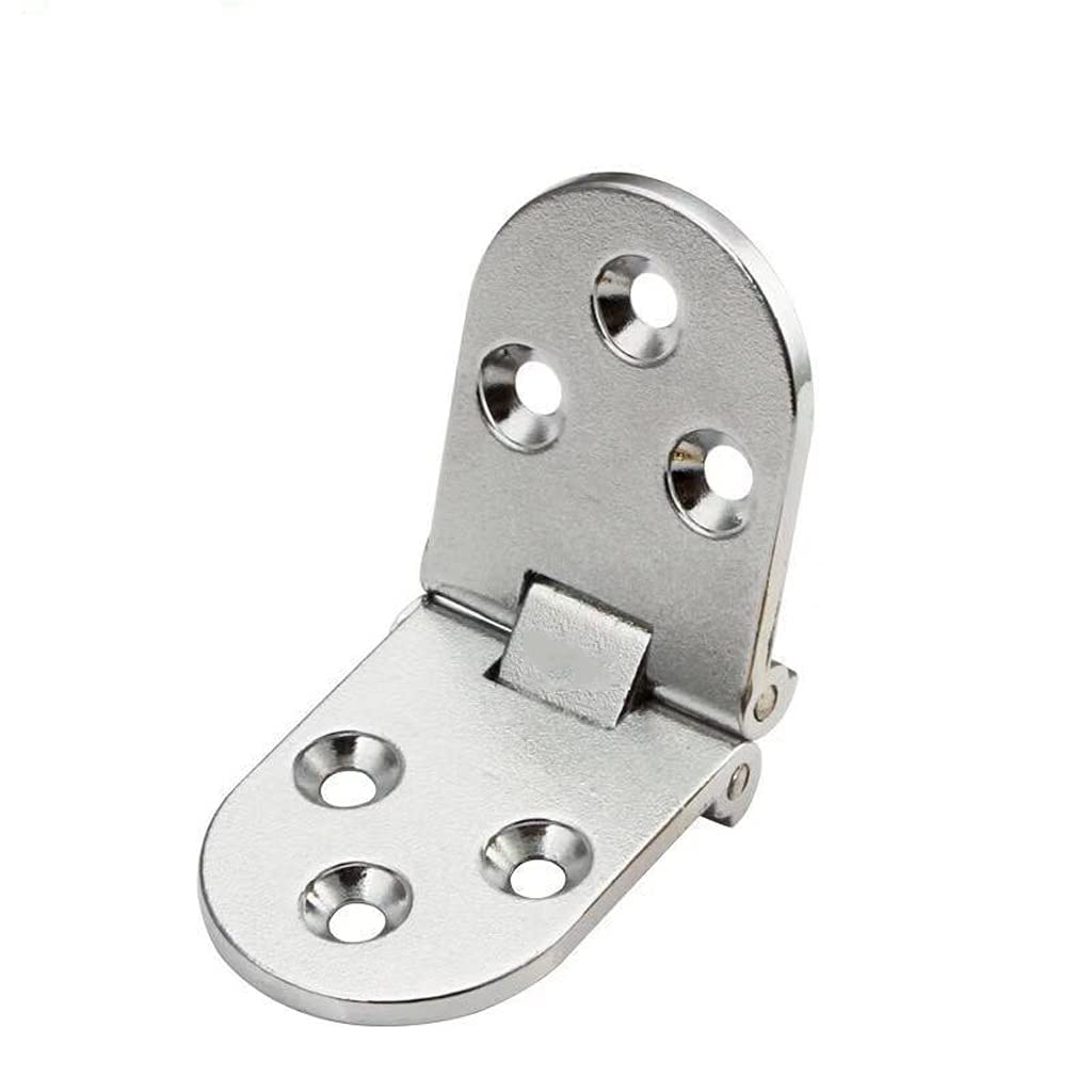 180 Degree Folding Table Hinge - 4 Pack Silver Round Edge Cabinet Hardware for Kitchen, Bedroom, Cupboard & Furniture - Perfect for Foldable Tables, Space-Saving Storage & Multi-Purpose Furniture