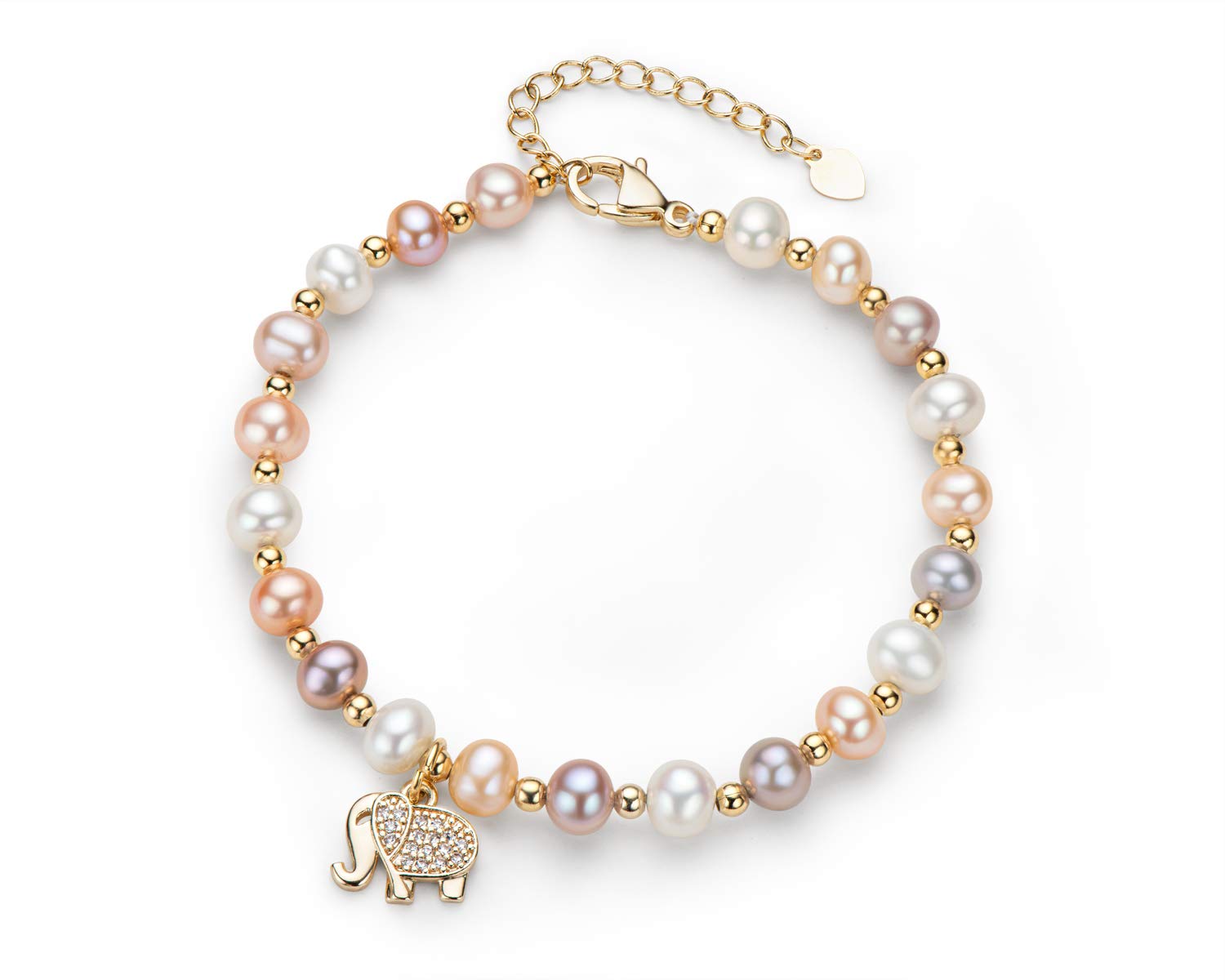 14K Gold Filled Adjustable Freshwater Pearl Bracelet for Women - Multicolor Cultured Pearls Jewelry Gift for Birthday, Anniversary & Special Occasions