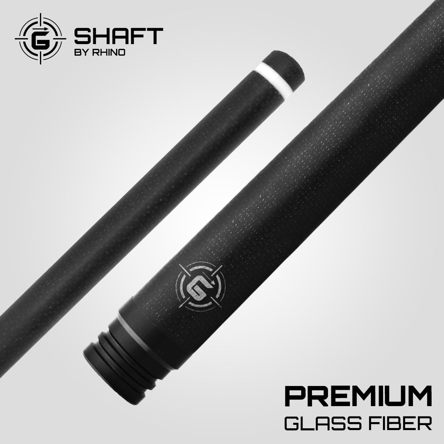 RHINO G-L Pool Cue - Professional Billiard Stick with Glass Fiber Shaft (12.5mm Tip, Thin Conical Taper) - Wrapless Design, 3/8-8 Joint - Available in Black, Blue, Gray, Orange, Mint, Silver, White - Perfect for Competitive Play & Home Pool Tables