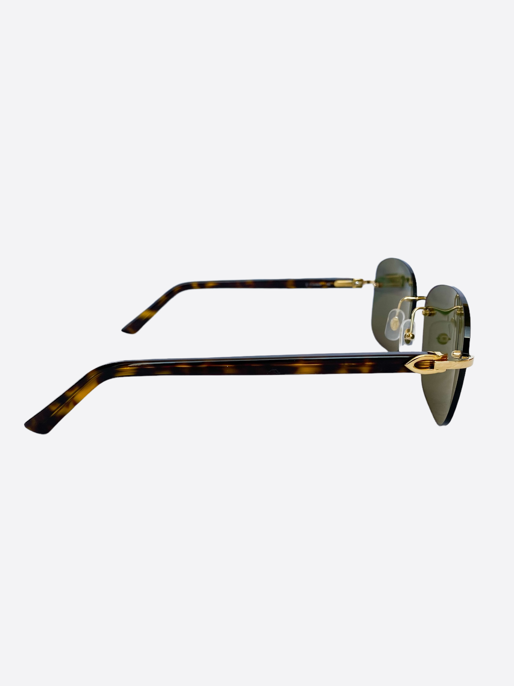Cartier Green Lens Havana Frame Sunglasses for Men & Women - Luxury Designer Shades for Beach, Driving & Outdoor Fashion