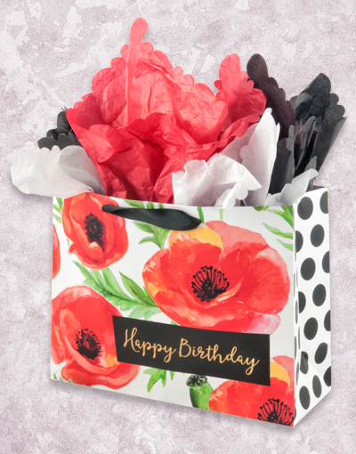 Premium Brilliant Poppies Gift Bags - Elegant Party Favors & Wedding Gift Packaging - Perfect for Birthdays, Bridal Showers & Special Occasions