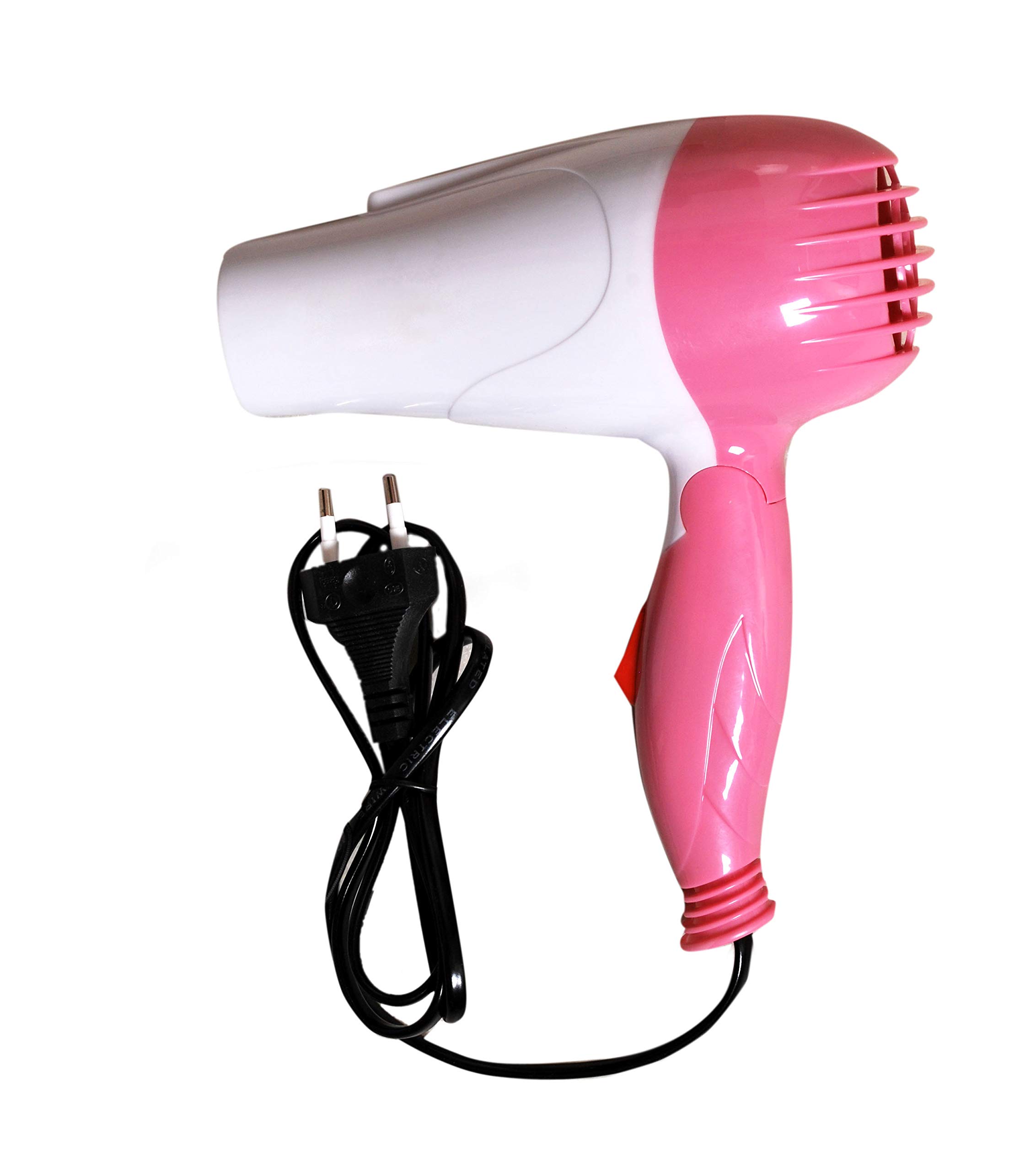 Arzet Nirvani Professional NV-1290 Hair Dryer - 1000W Foldable Electric Blow Dryer with 2 Speed Settings for Women & Men (Pink & White) - Perfect for Home, Travel & Salon Use