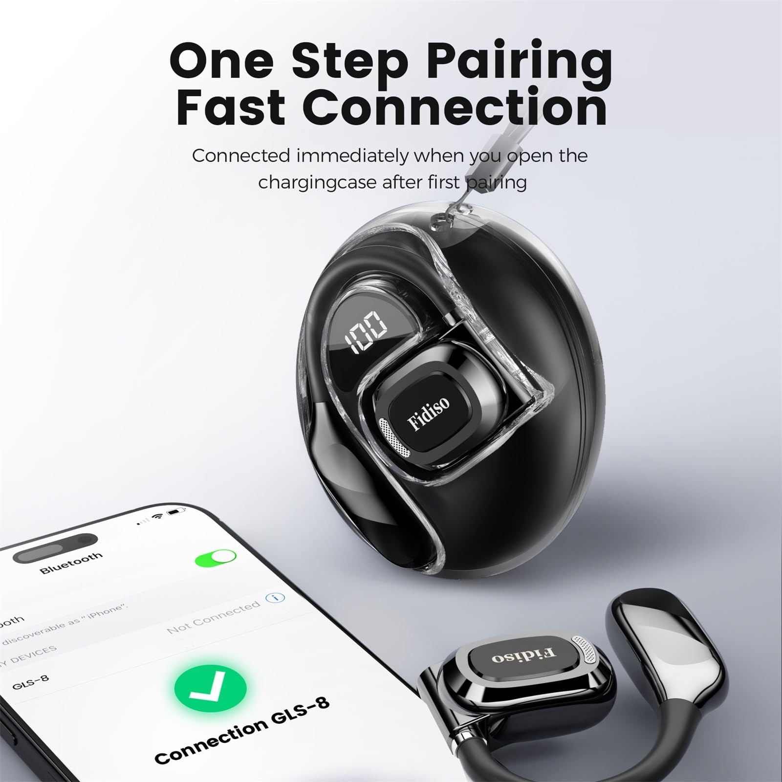 Wireless Bluetooth Earbuds with LED Display - 40H Playtime, Comfort Fit for Sports & Workouts