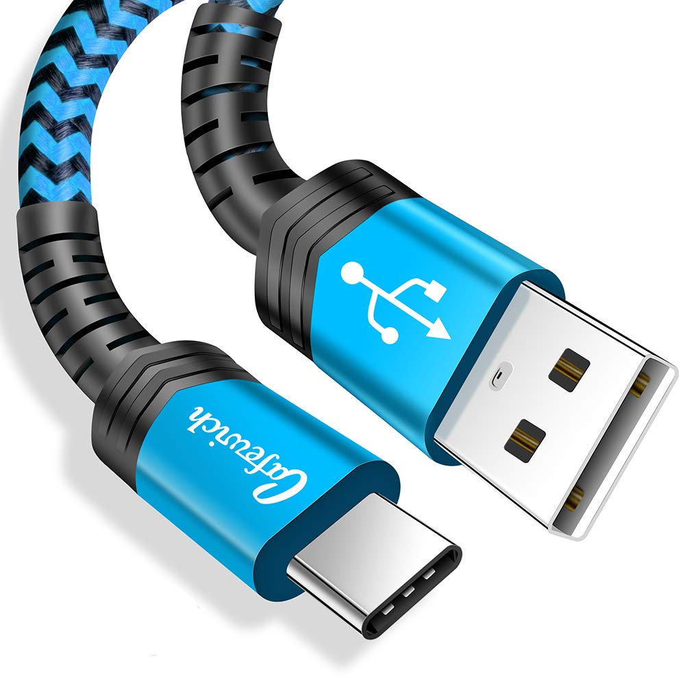 Fast Charging USB Type C Cable 10ft 2-Pack - Durable Nylon Braided USB C Charger Cord Compatible with iPhone 15/14/13/12/Pro Max/Mini, Samsung Galaxy S23/S22/S21/S20/Note, Google Pixel, LG - Blue | Perfect for Home, Office & Travel Charging