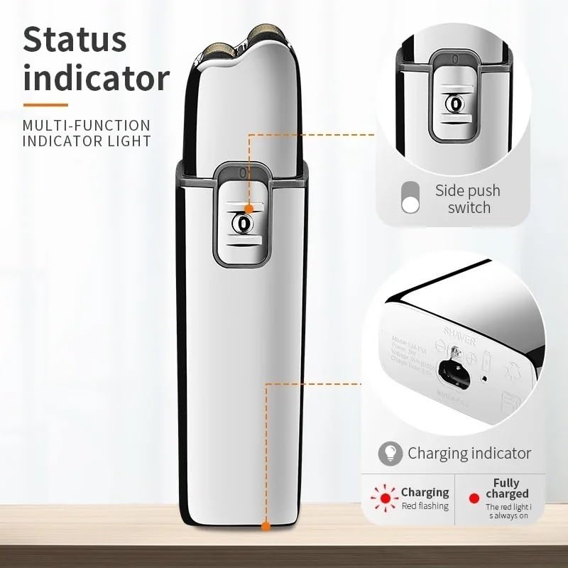 Professional Men's Electric Razor - Rechargeable Barber Shaver for Beard & Bald Head Shaving with Metal Housing | Perfect for Home, Travel & Salon Use