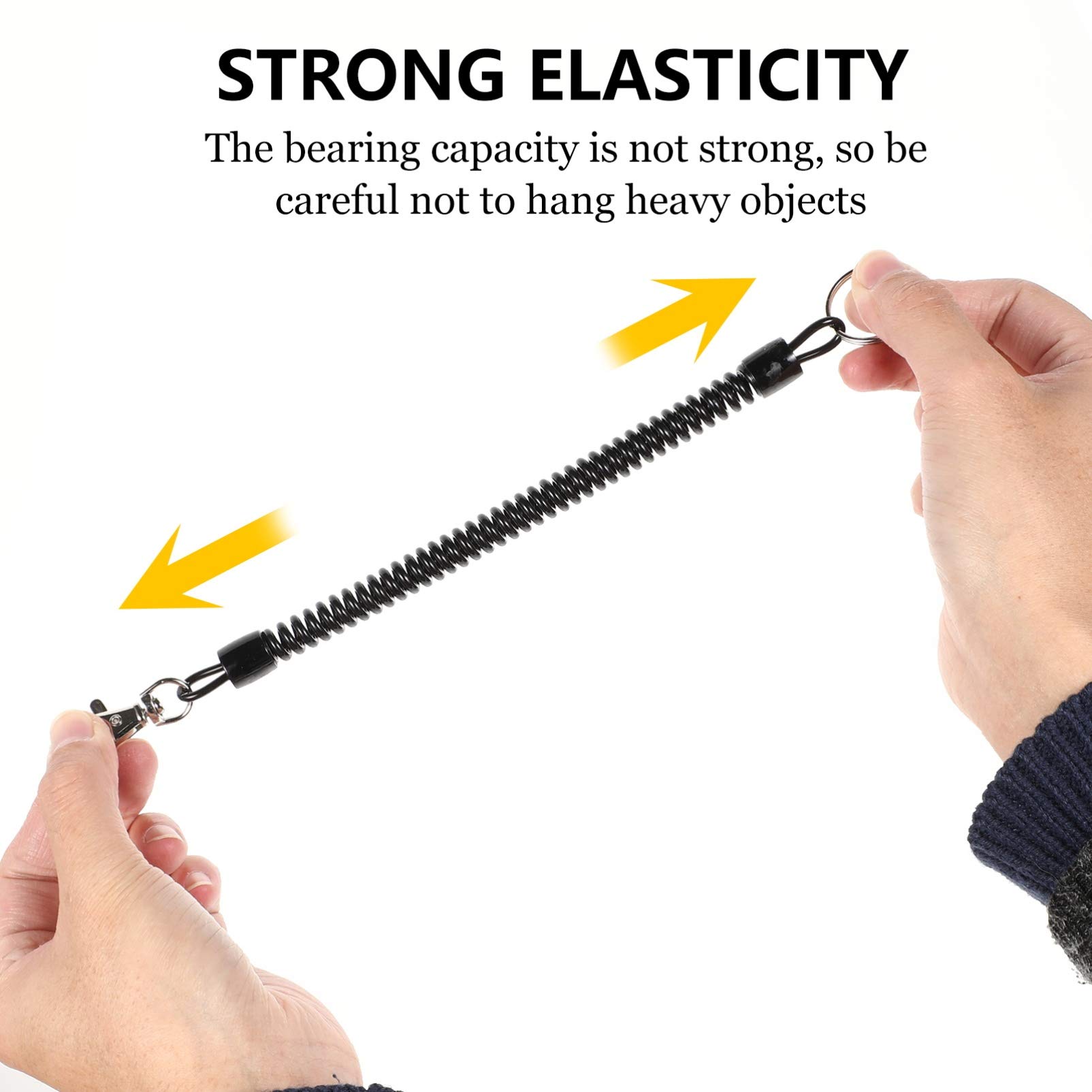 4pcs Retractable Spring Lanyard Keychain - Anti-Lost Strap for Keys & ID Cards