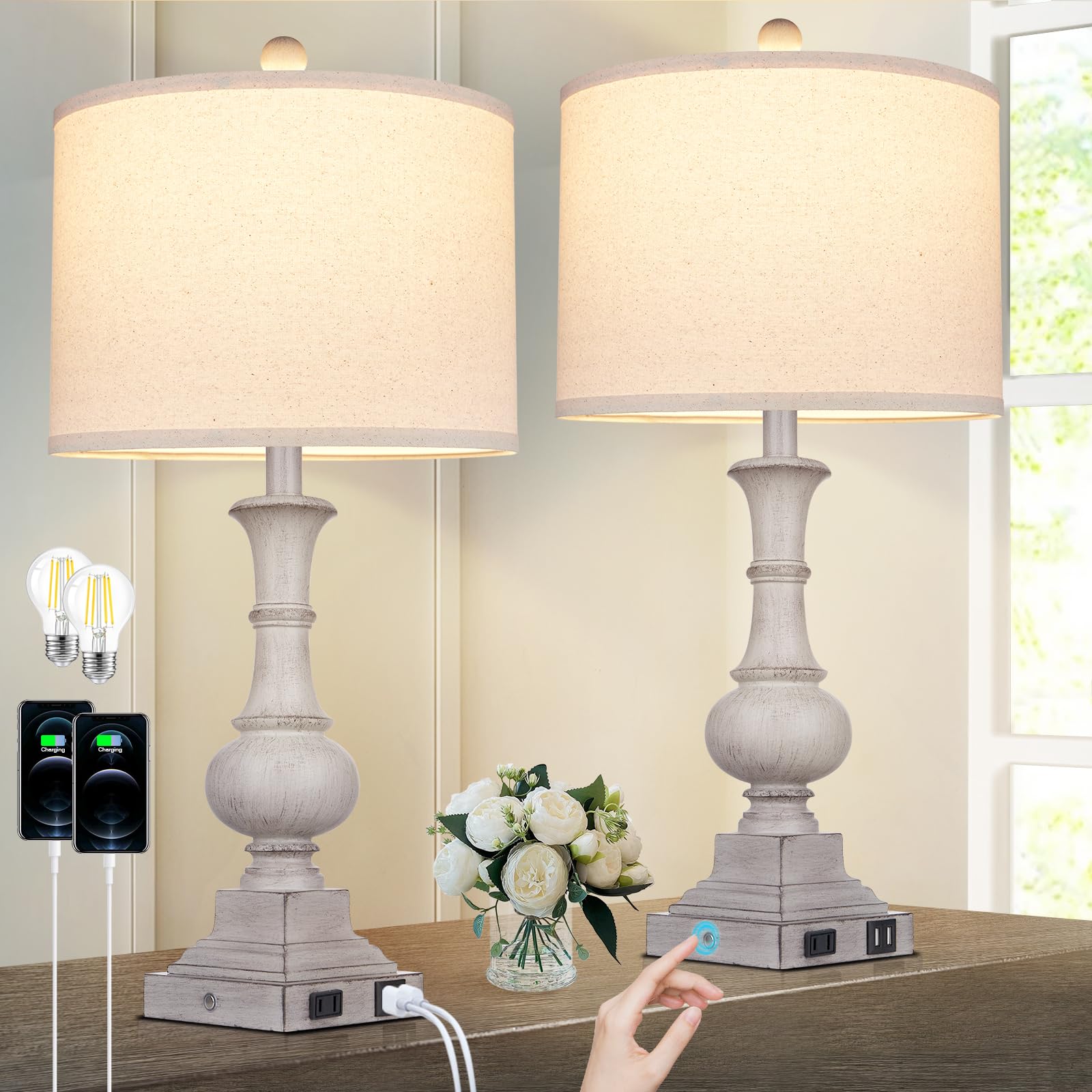 Farmhouse Table Lamps Set of 2 - 26