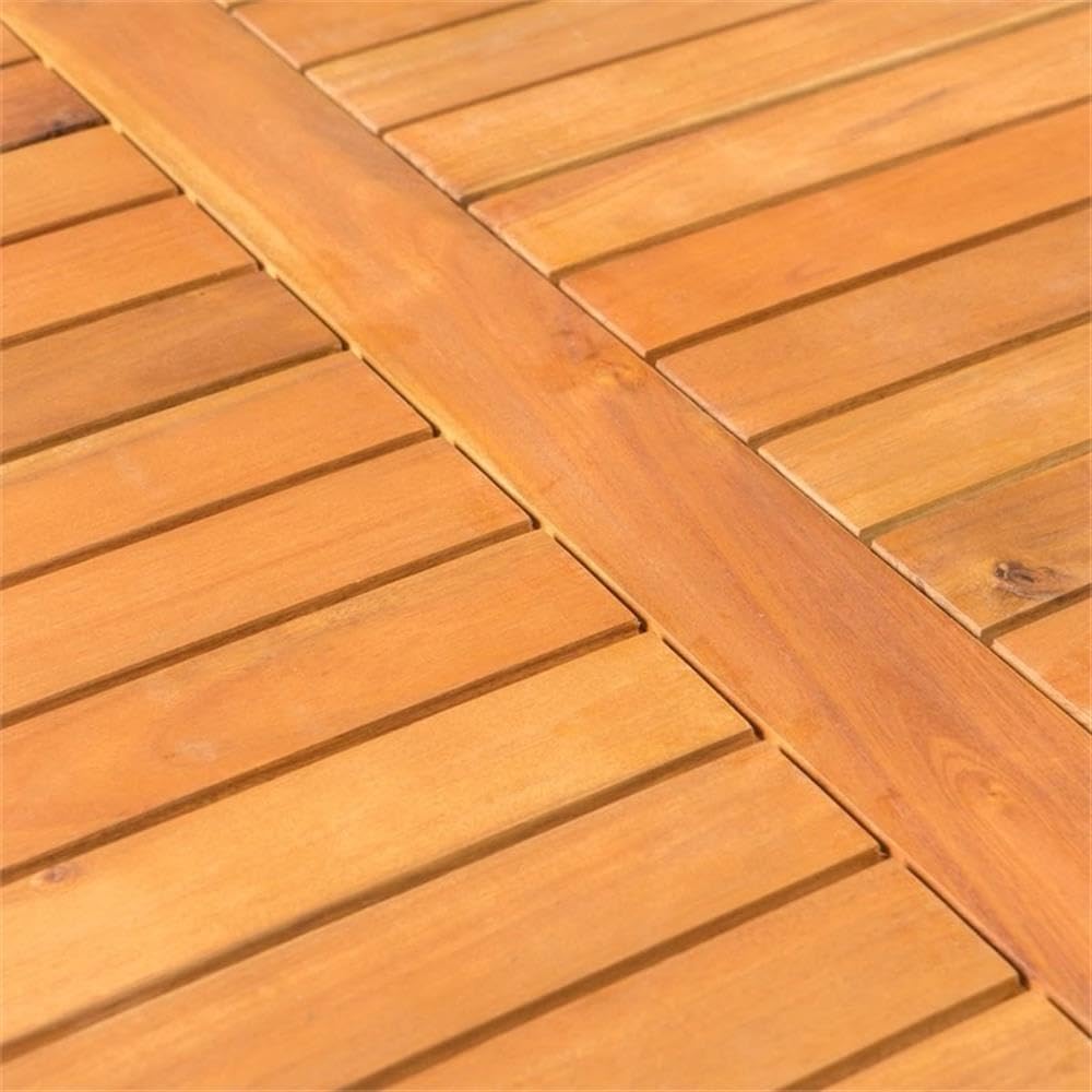 Premium Acacia Wood Coffee Table with Teak Finish - Outdoor & Indoor Use - Perfect for Patio, Garden, and Living Room Decor