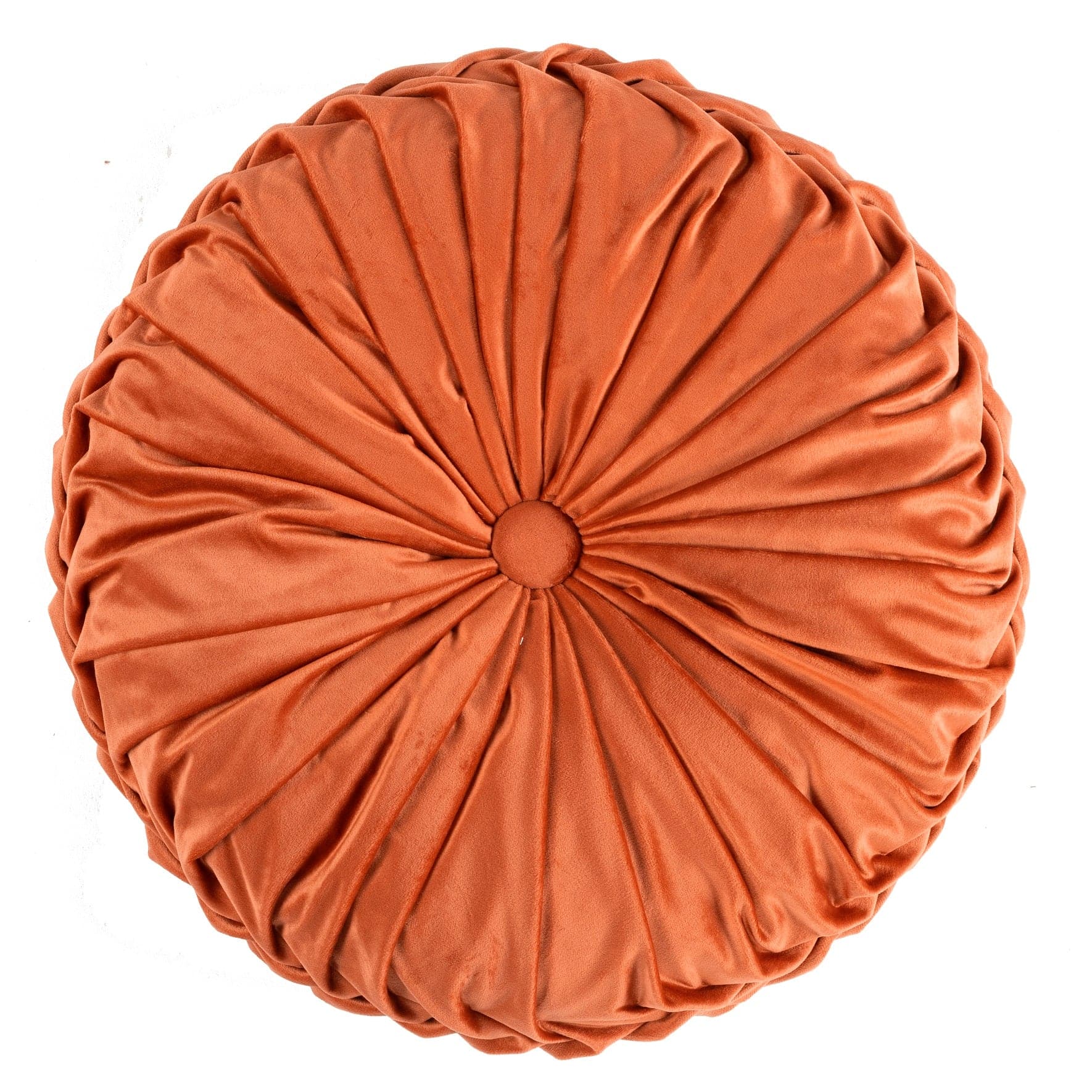 Round Pleated Soft Velvet Throw Pillow - Elegant Home Decor for Sofa, Bed & Couch - Cozy Accent Pillow for Living Room, Bedroom & Nursery