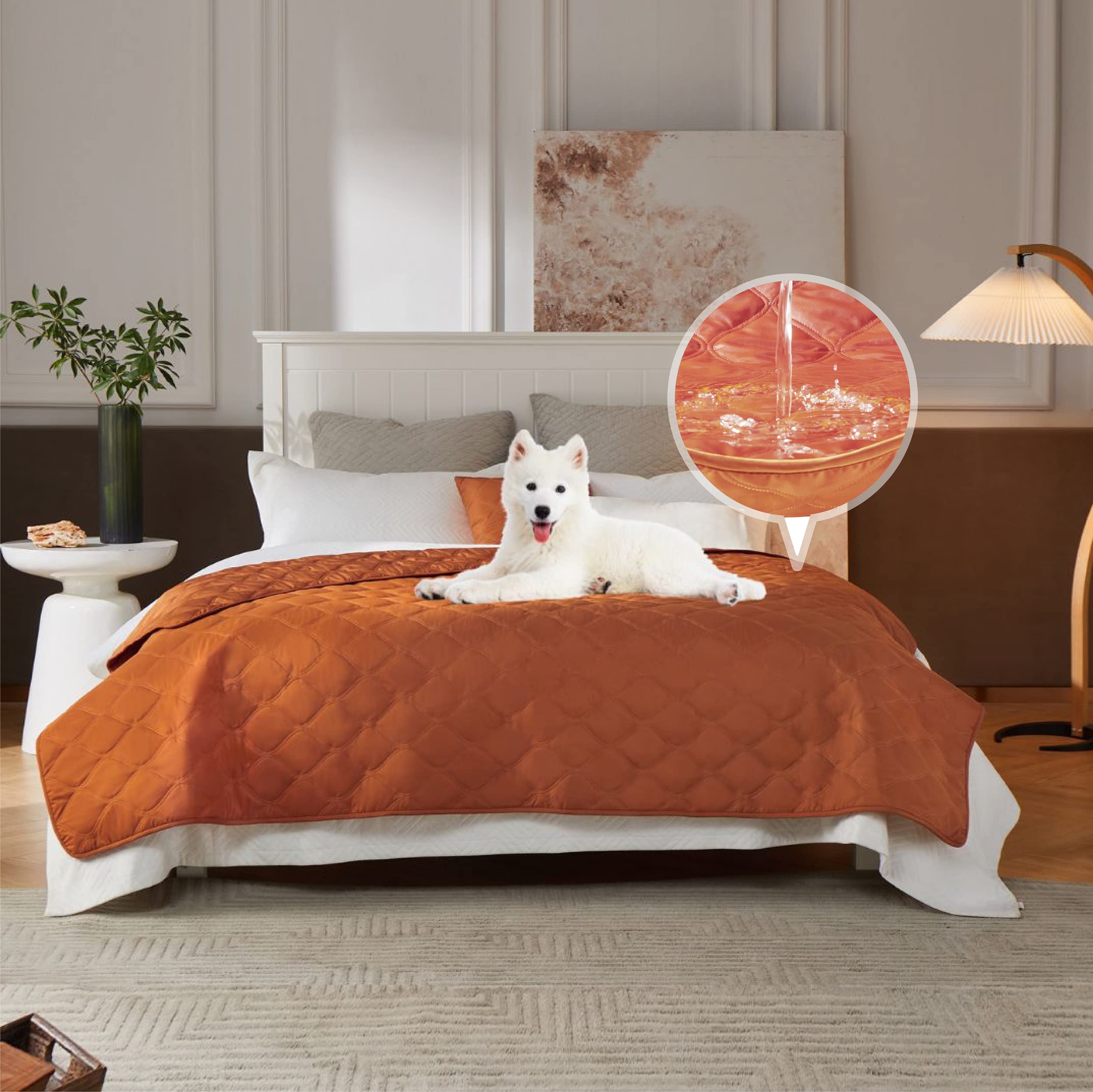 Allisandro Reversible Waterproof Pet Sofa Cover - Large 82x56 Inch Dog & Cat Couch Protector, Durable Pet Blanket for Furniture Protection, Orange - Perfect for Living Room, Bedroom & Pet-Friendly Homes