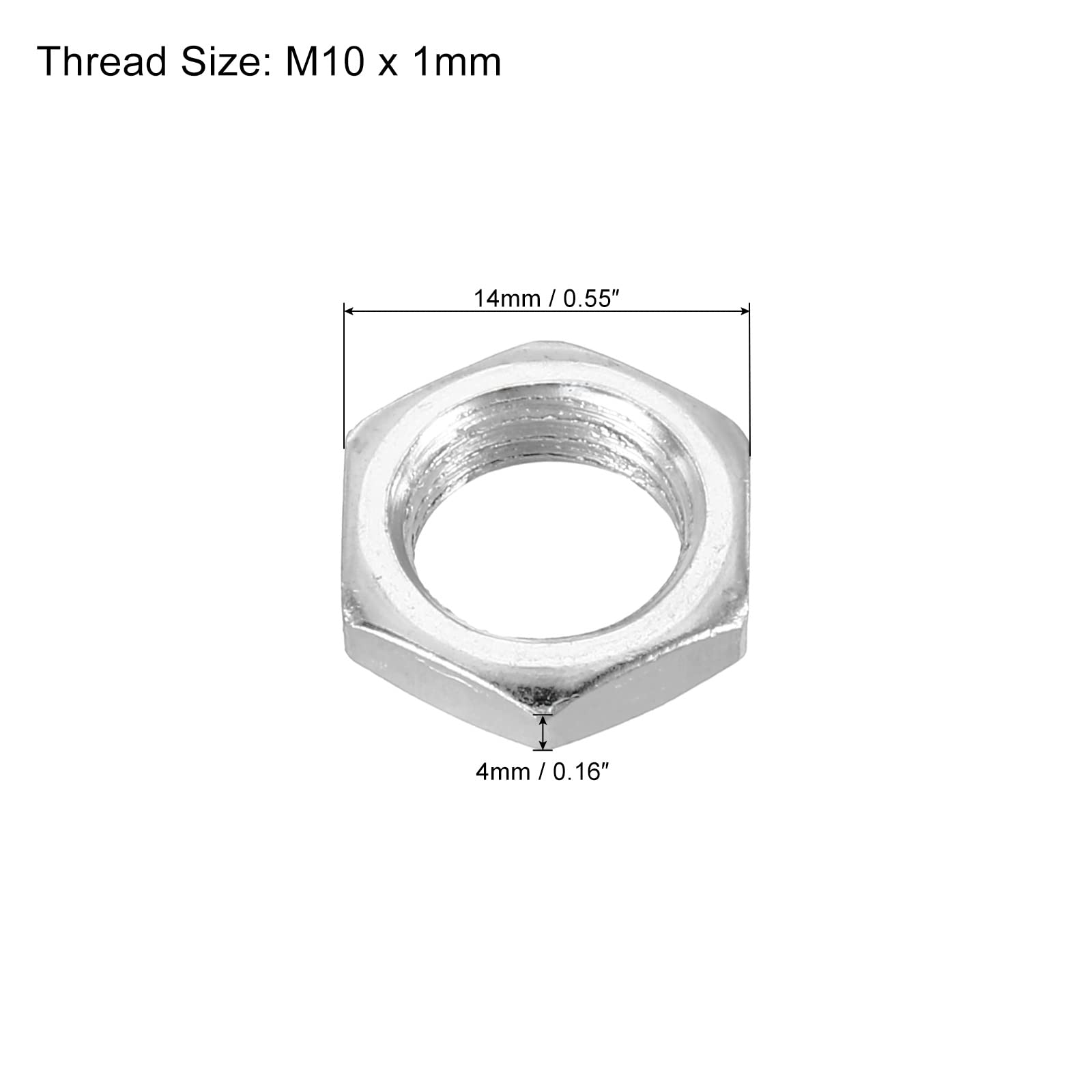 PATIKIL M10 x 1.0 Steel Hex Nuts, 30 Pack - Metric Thread Zinc Plated Nuts for Bolts & Fasteners (4mm Height) - Ideal for Automotive, Machinery & DIY Projects