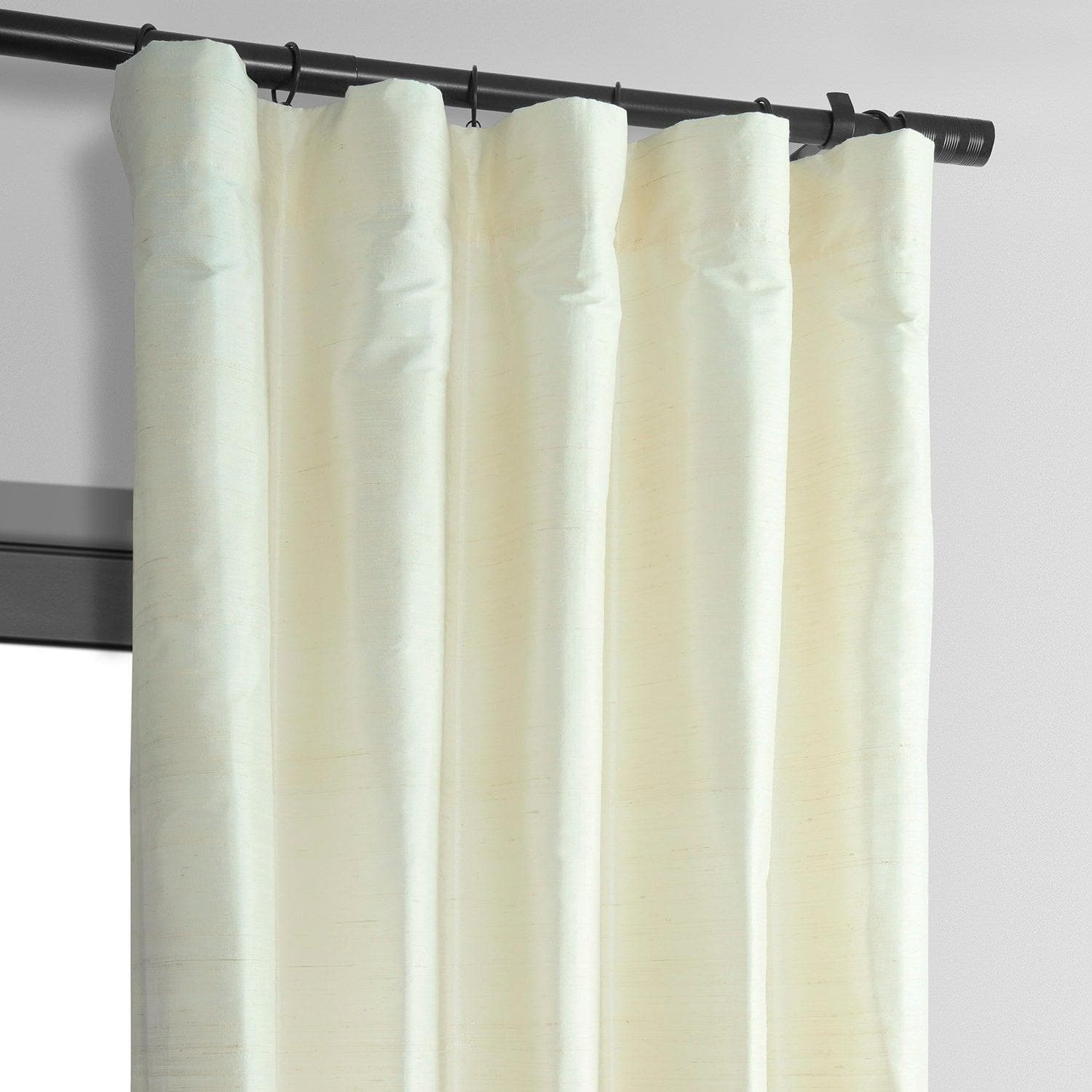 Luxury Pearl Textured Dupioni Silk Blackout Curtains - Elegant Room Darkening Drapes for Bedroom, Living Room & Home Theater