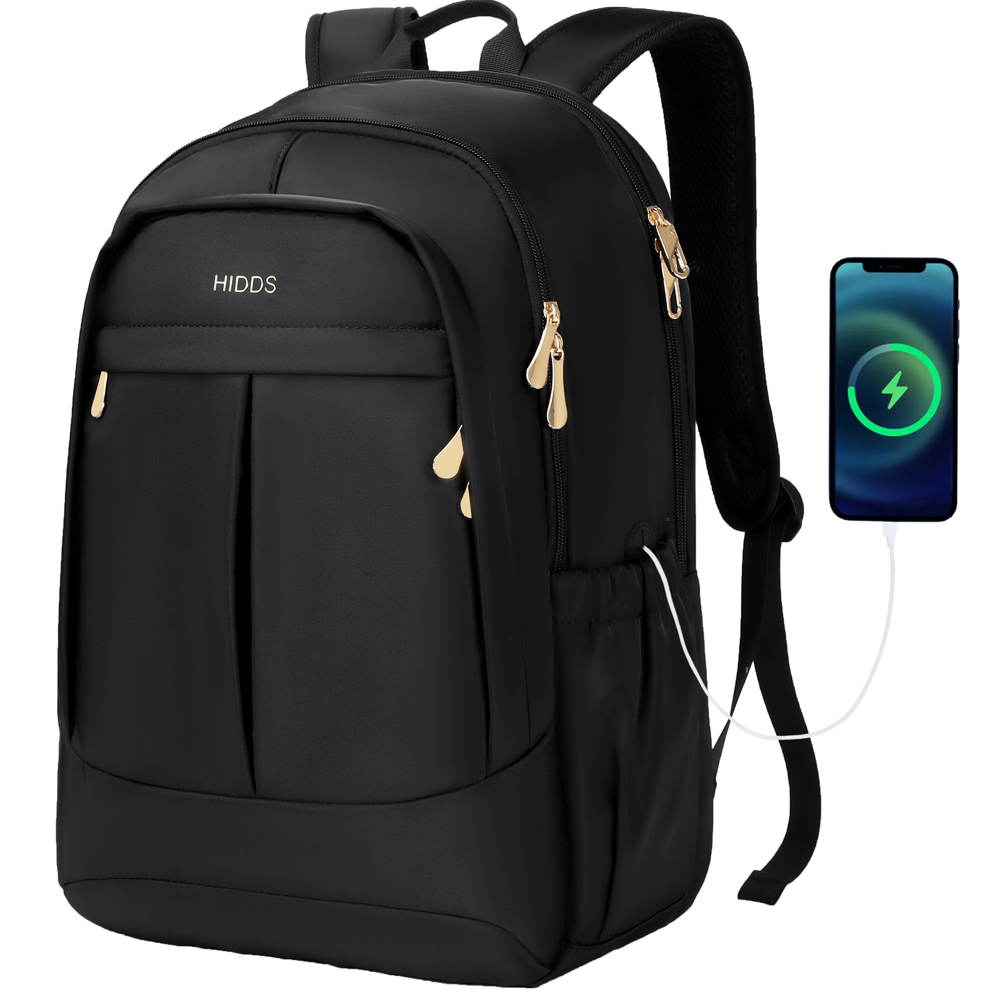 Women's Travel Laptop Backpack 15.6 Inch Anti-Theft USB Charging Business Backpack - Large Black Work Commuter Daypack for College, Business Travel & Daily Use