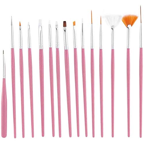 15pcs Professional Nail Art Brush Set - Dotting, Painting, Drawing & UV Polish Tools for Manicure & Nail Design (20 Colors) - Perfect for Salon, Home DIY & Professional Nail Artists