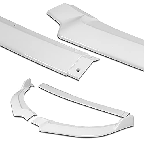 3PCS Front Bumper Splitter Spoiler Lip for 2018-2023 Kia Stinger GT-Line | CK-Style Air Dam Chin Diffuser | Painted White | Enhances Aerodynamics & Sporty Look for Street Racing & Car Shows