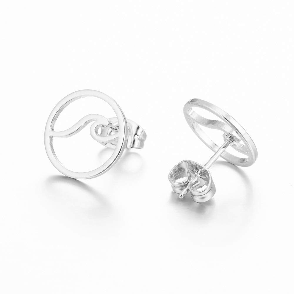 Tiny Wave Stud Earrings for Women - Beach Jewelry for Summer Outfits