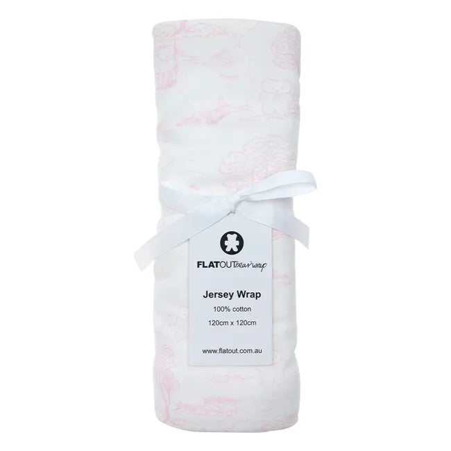 Flatout Bear Wrap Jersey Rose - Soft & Cozy Fleece Blanket for Babies, Kids & Adults - Perfect for Lounging, Travel & Gifts